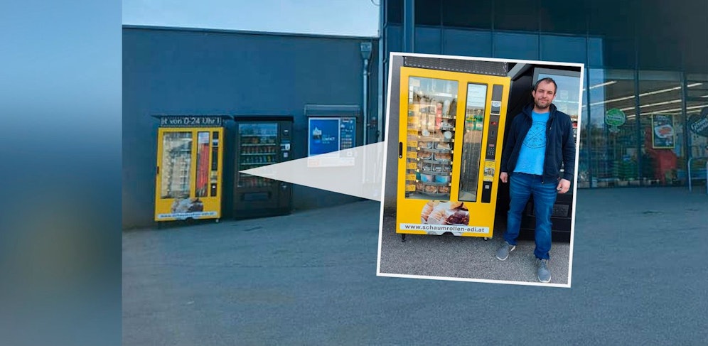 Die Schaumrollen gibt es jetzt per Knopfdruck aus dem Automaten.