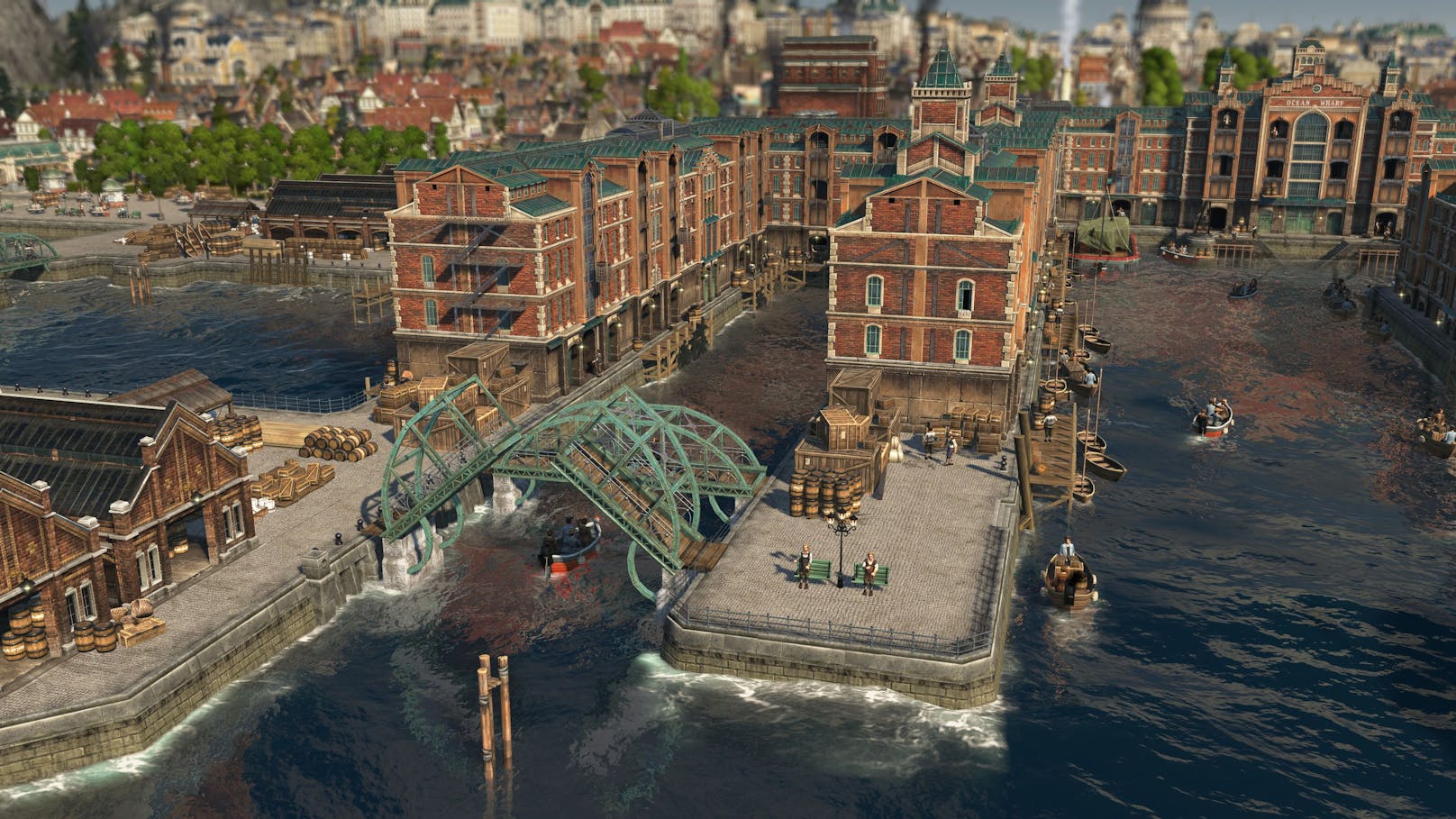 Gebaut werden kann dann das "Speicherstadt"-Hauptgebäude sowie sechs weitere Komplexe, die sich zu einem riesigen Hafenbereich entfalten.