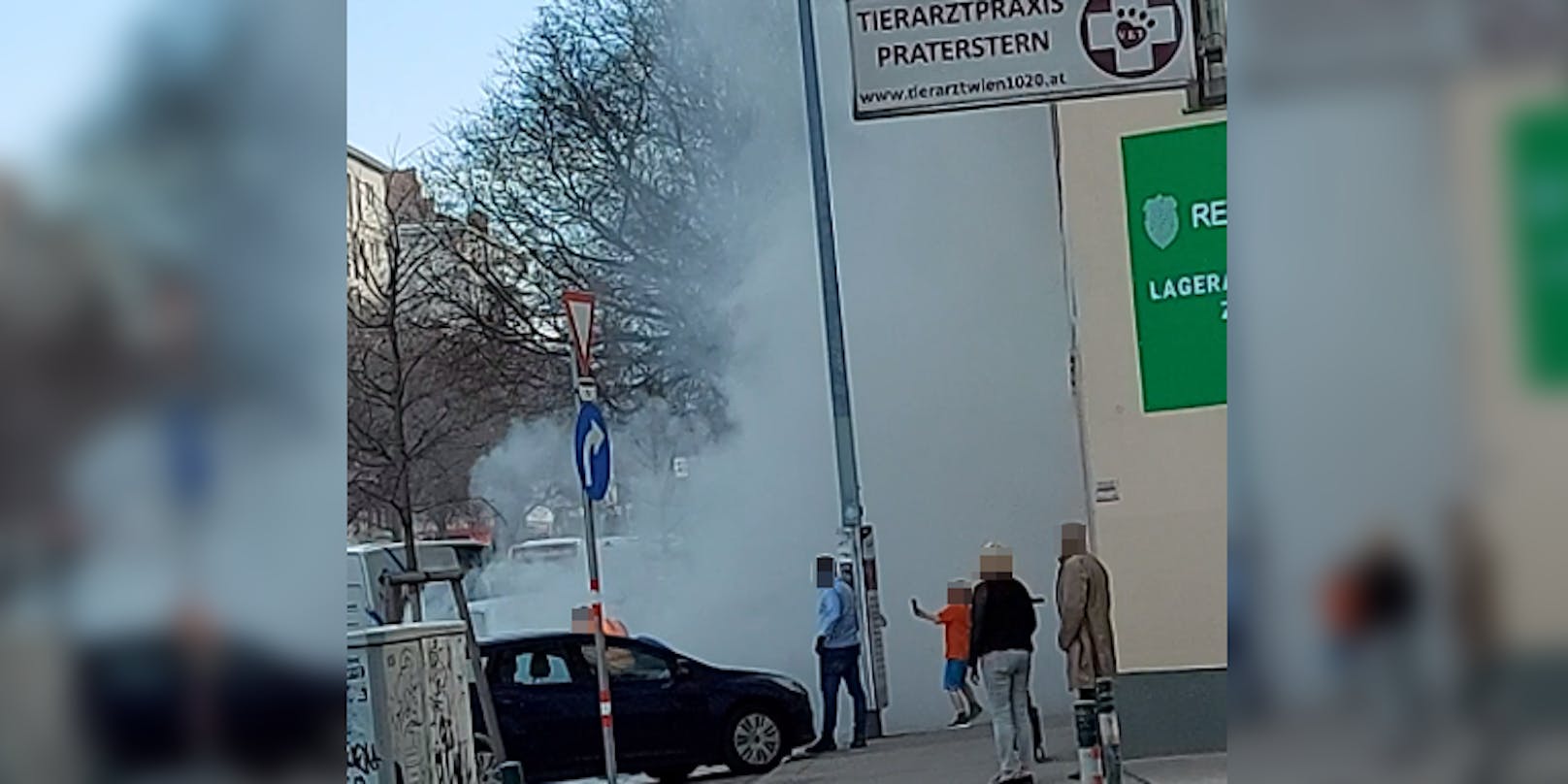 In Wien-Leopoldstadt rauchte ein Auto ab.