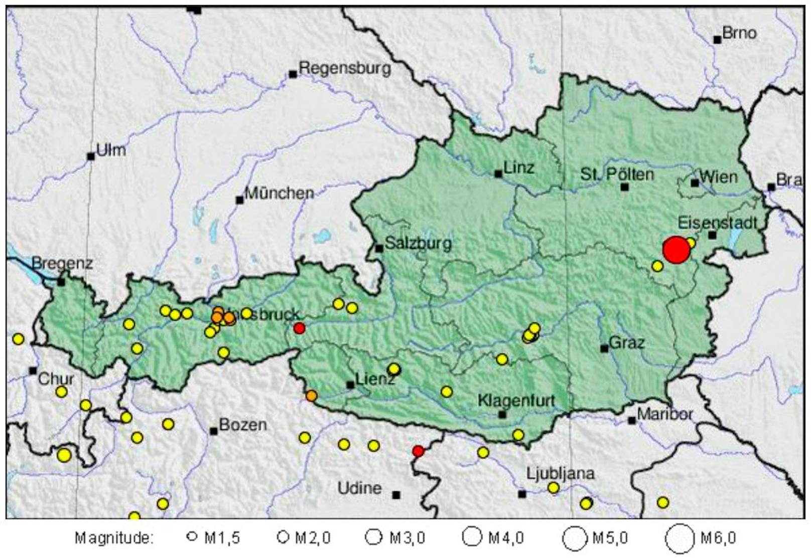 Das Erdbeben in Niederösterreich am 30. März 2021 erreichte eine Magnitude von 4,7.