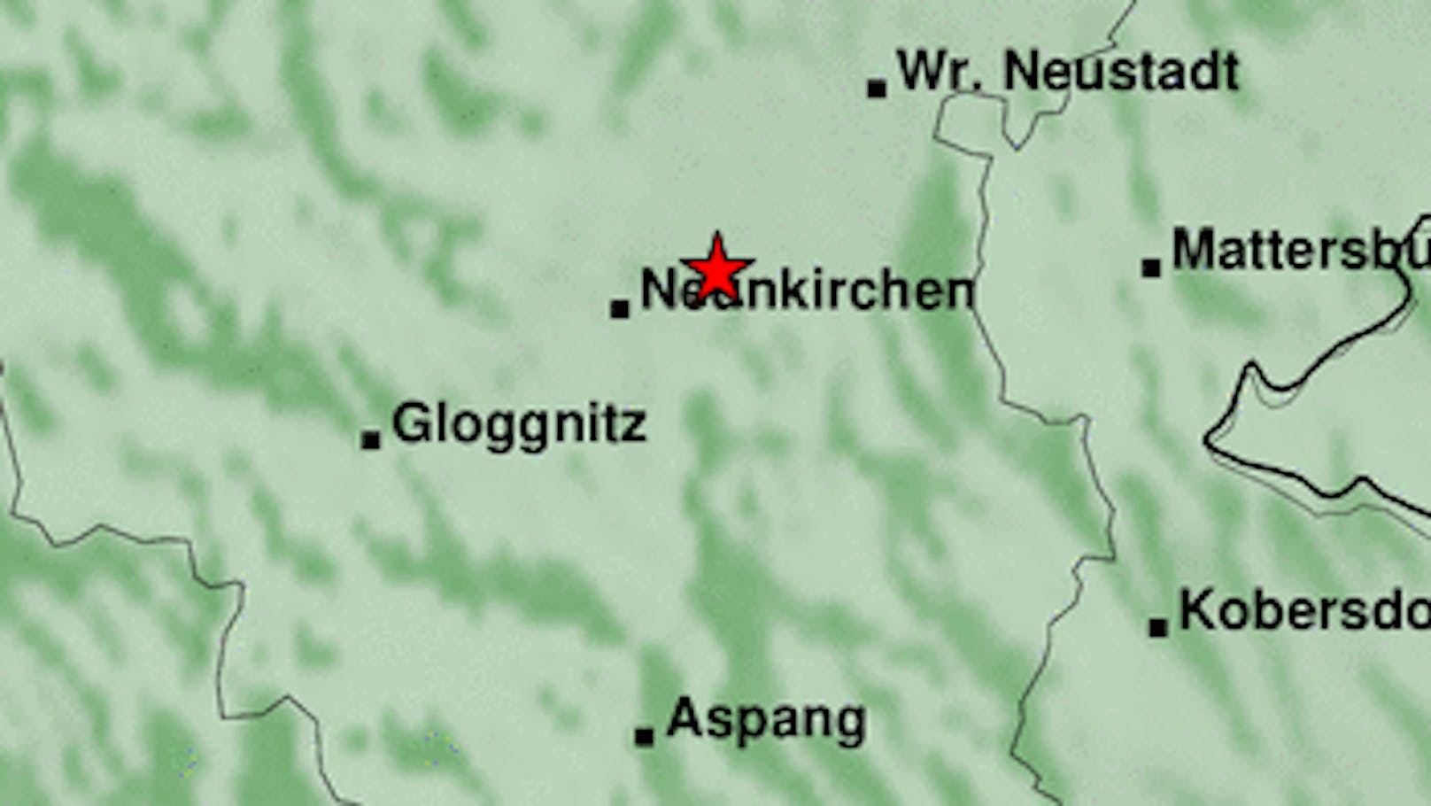 Das Epizentrum lag nahe bei Neunkirchen und Wiener Neustadt im südlichen Niederösterreich.