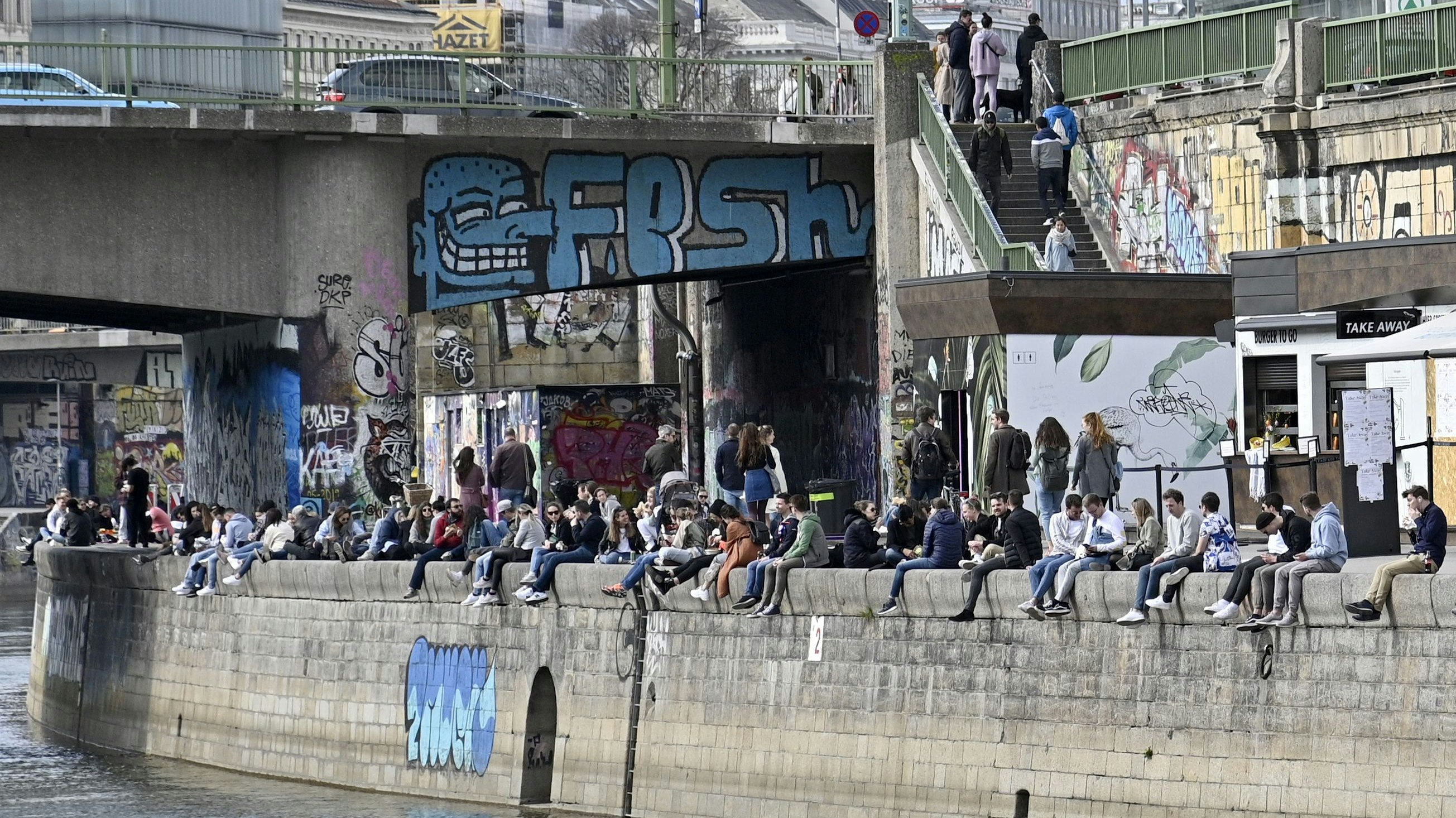Vor allem die Wege entlang des Donaukanals sind bei schönem Wetter meist überfüllt.