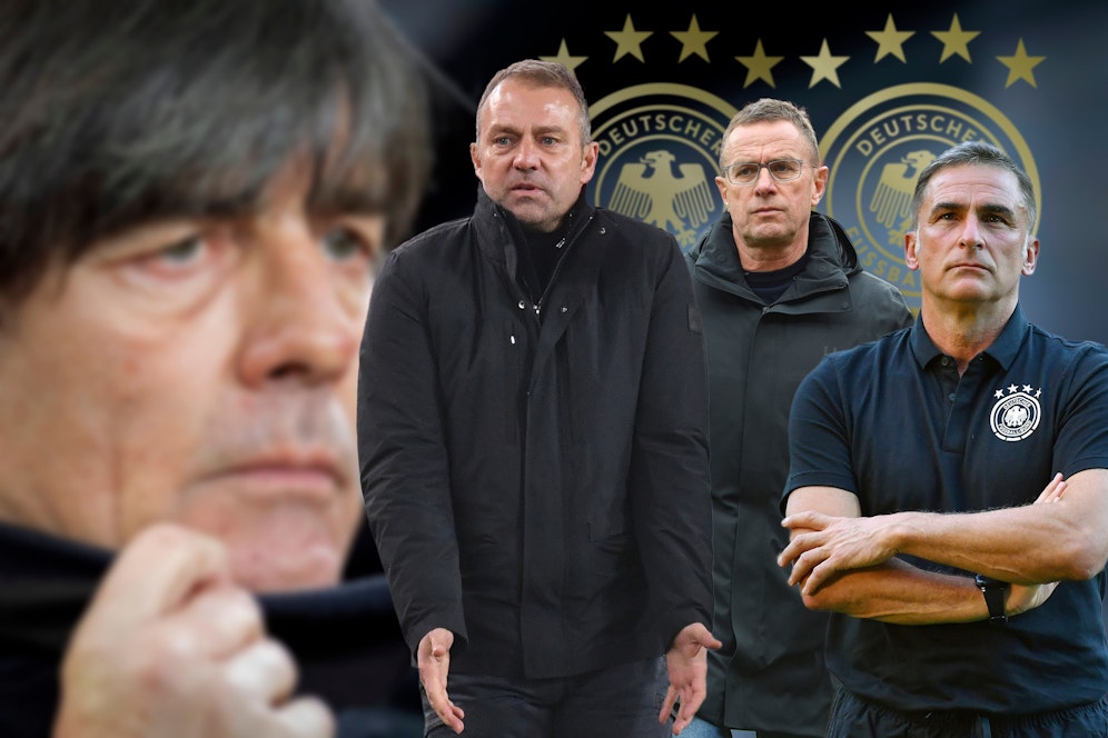 Die Kandidaten auf die Löw-Nachfolge: Hansi Flick, Ralf Rangnick, Stefan Kuntz.