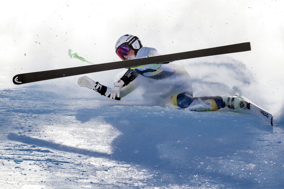 Kajsa Vickhoff Lie stürzt in Val di Fassa. 