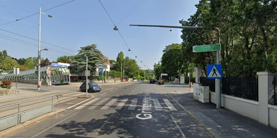 Besagter Schutzweg an der Grinzinger Allee