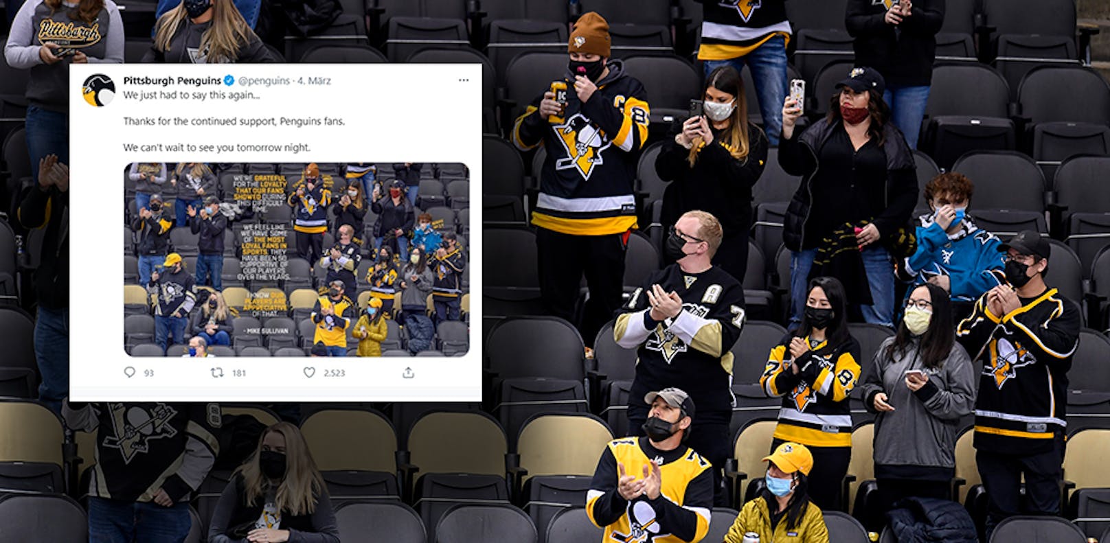 Die Penguins posteten ein manipuliertes Bild. 