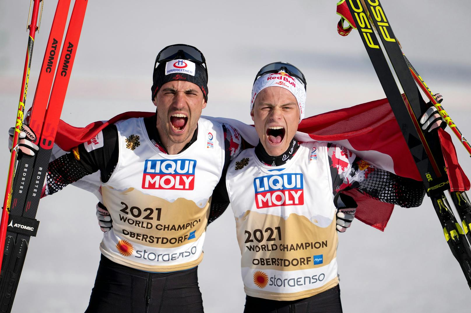 Johannes Lamparter und Lukas Greiderer holen Team-Gold. 