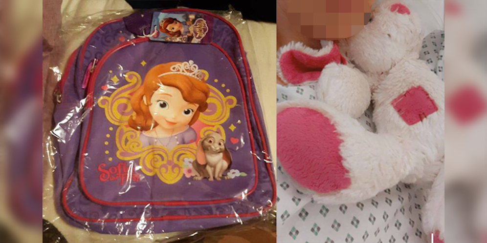 Diesen Rucksack hat die 4-jährige Celine im Bus vergessen.