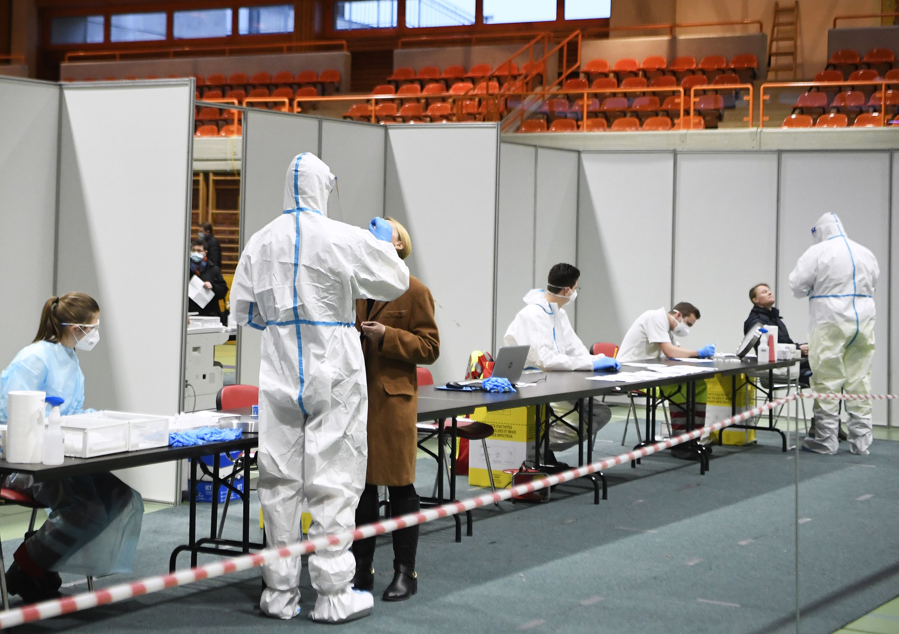 Eine Corona-Teststraße in Eisenstadt. 