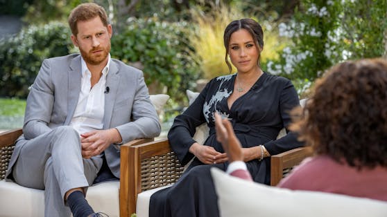 Prinz Harry und Meghan beim Interview mit Oprah
