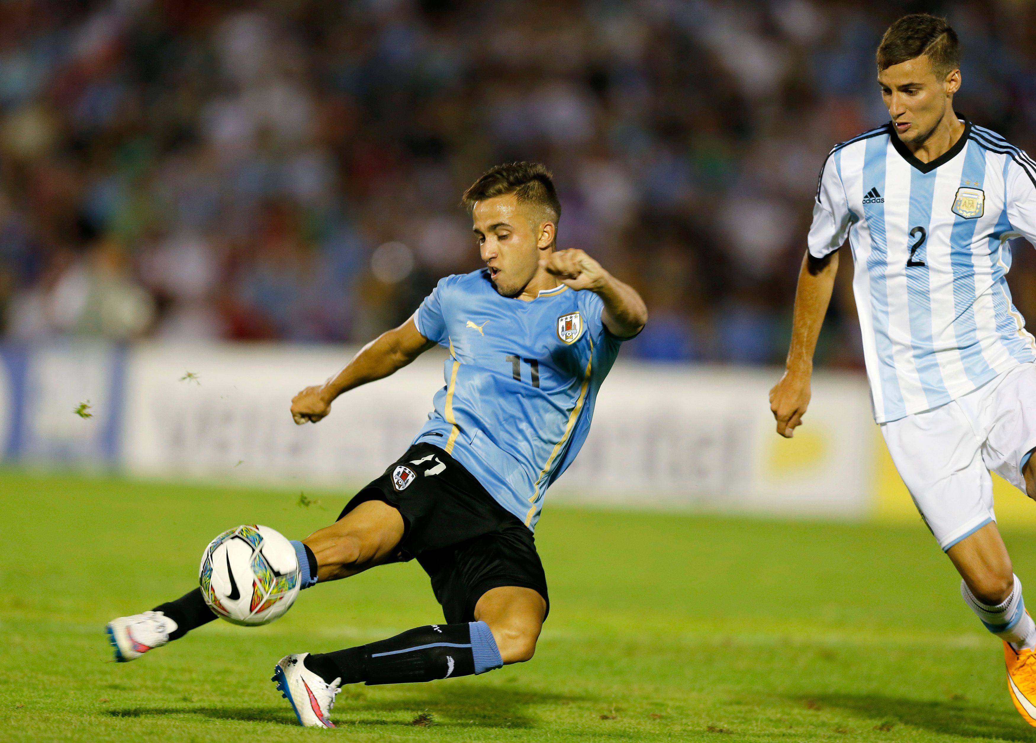 Franco Acosta bei einem U20-Teammatch mit Uruguay's aus 2015.