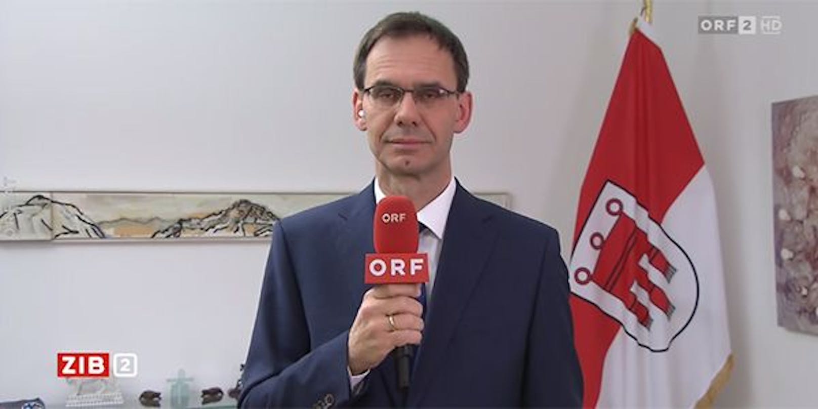 Vorarlbergs Landeshauptmann Markus Wallner in der Video-Schalte in der ORF-"ZiB 2".