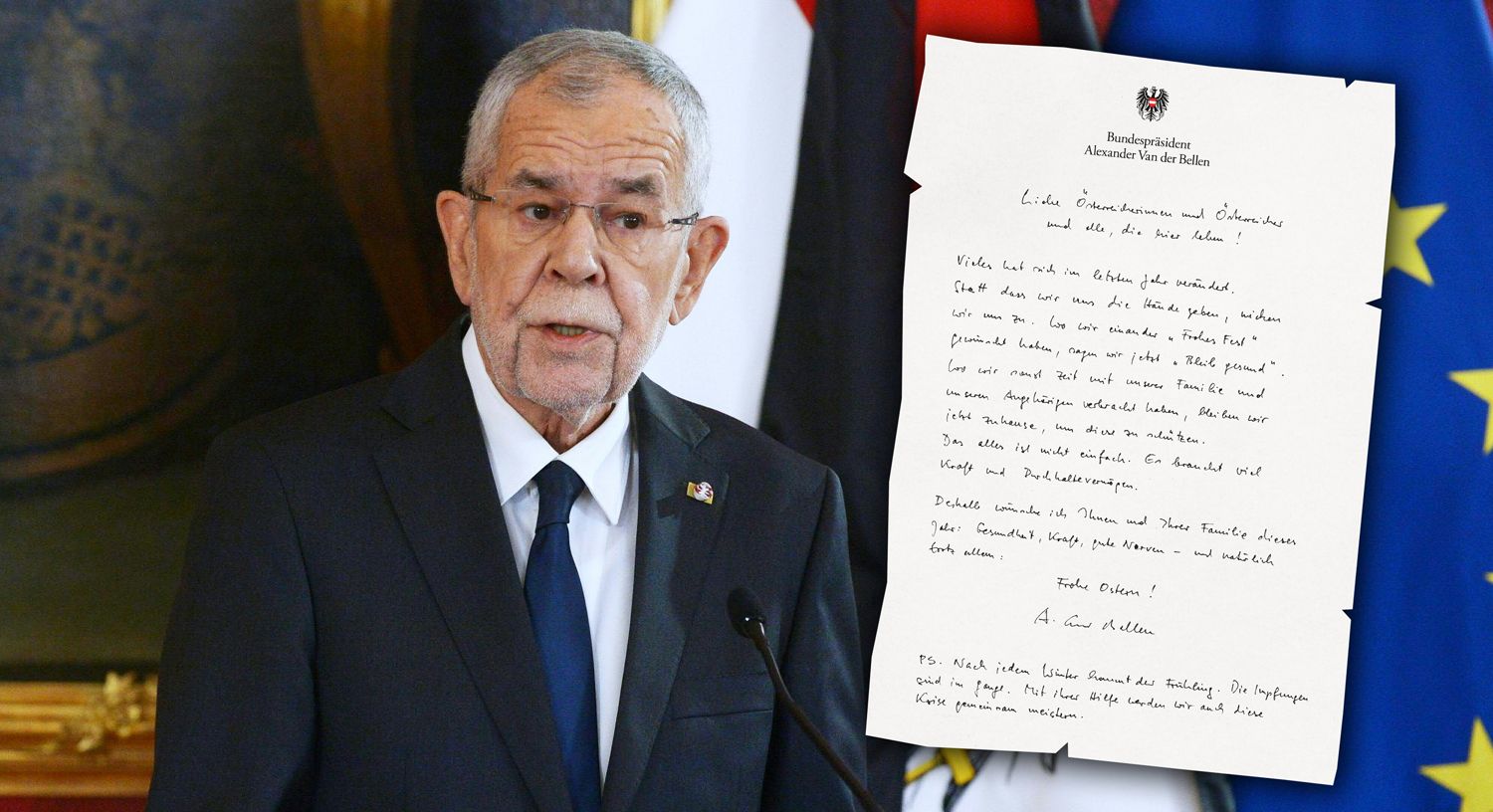 Bundespräsident Alexander Van der Bellen mit seiner Osterbotschaft.