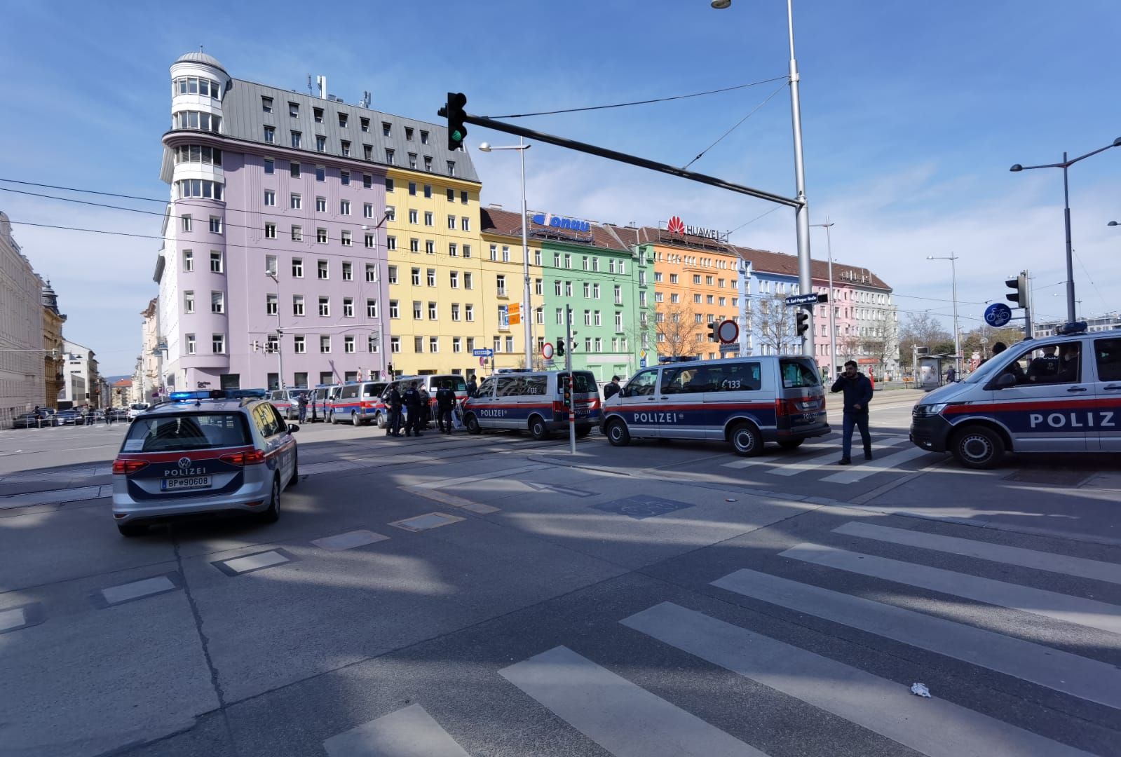 Die Polizei sperrte einen Teil des Gürtels ab.