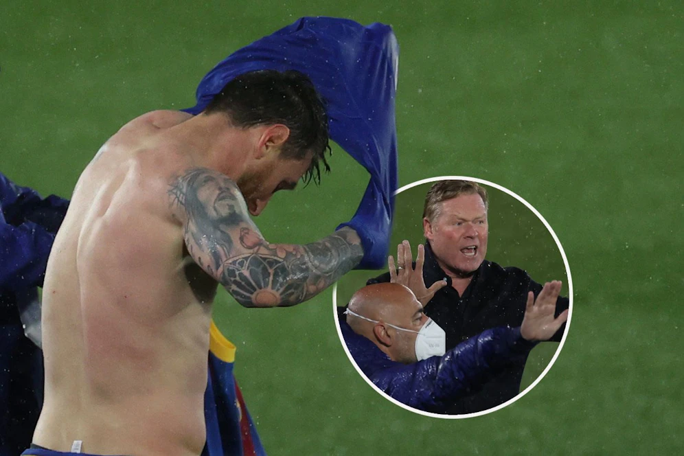 Enttäuscht: Messi. Wütend: Koeman.