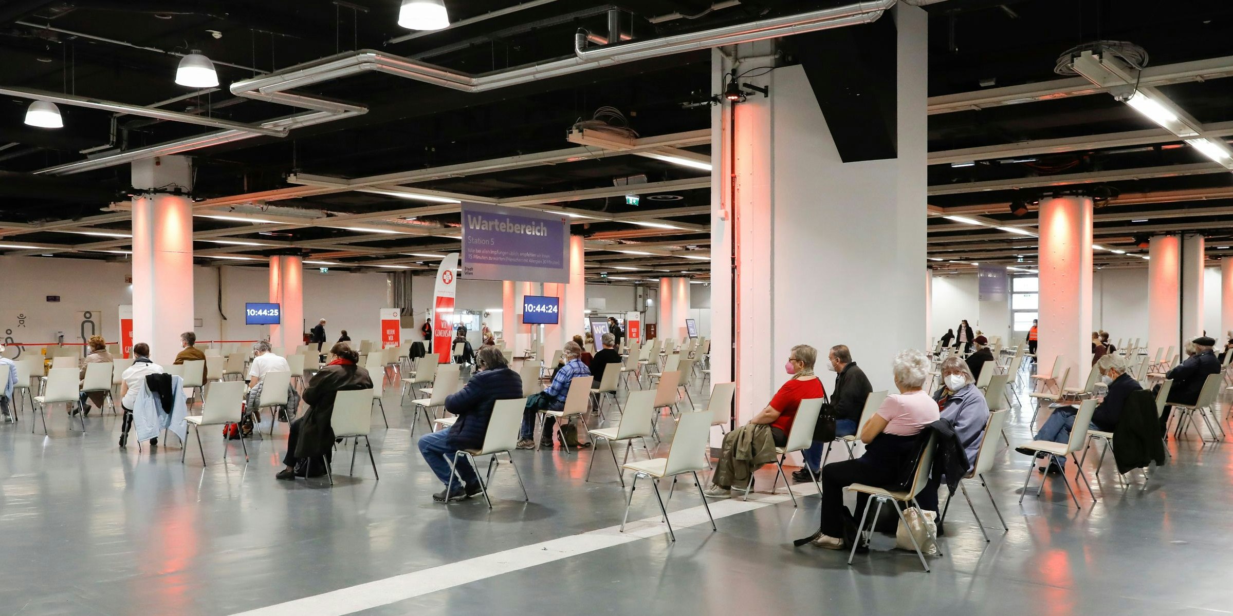 Eine Corona-Impfstraße in Wien