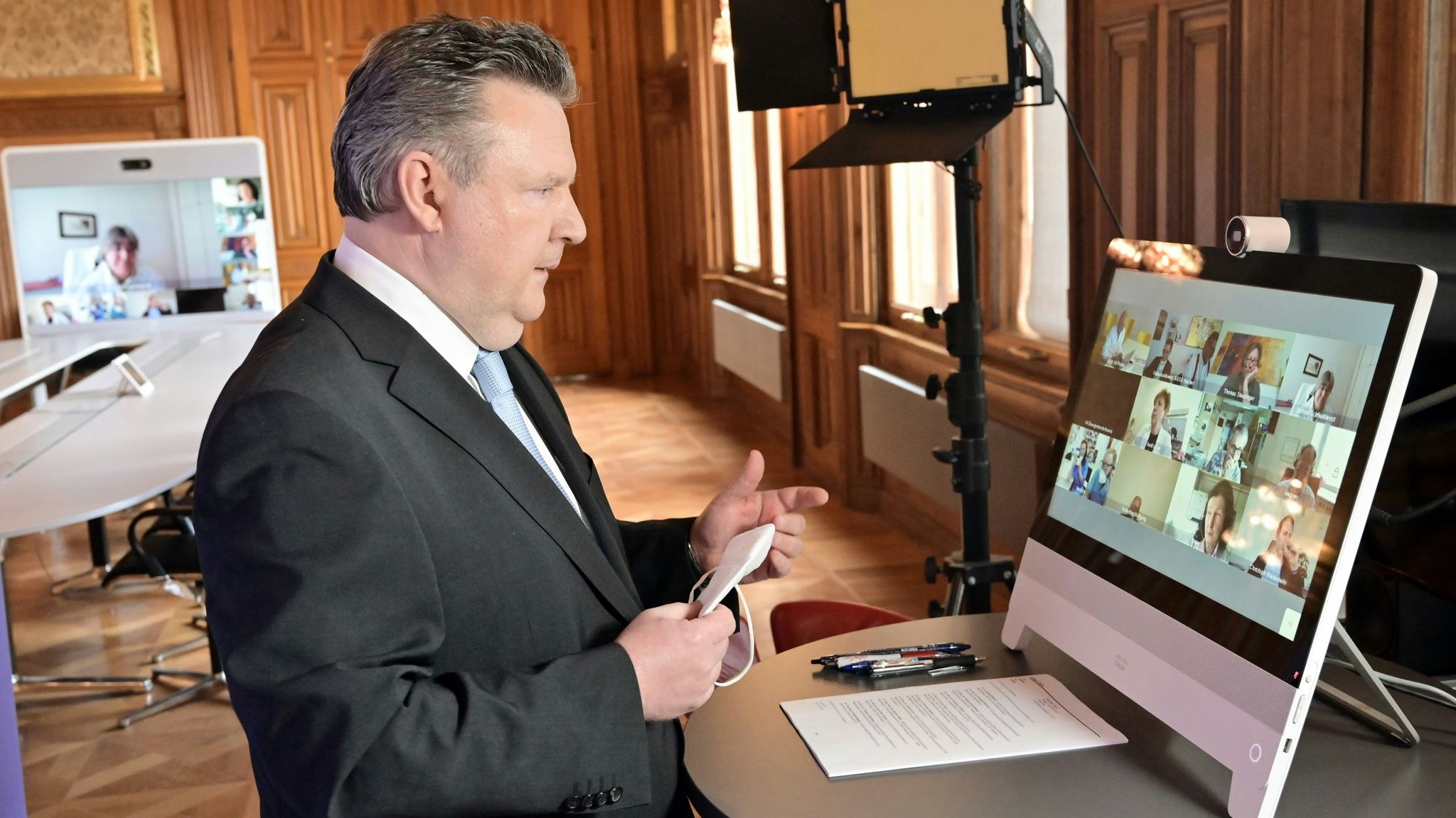 Bürgermeister Michael Ludwig (SP) bei der Lockdown-Konferenz