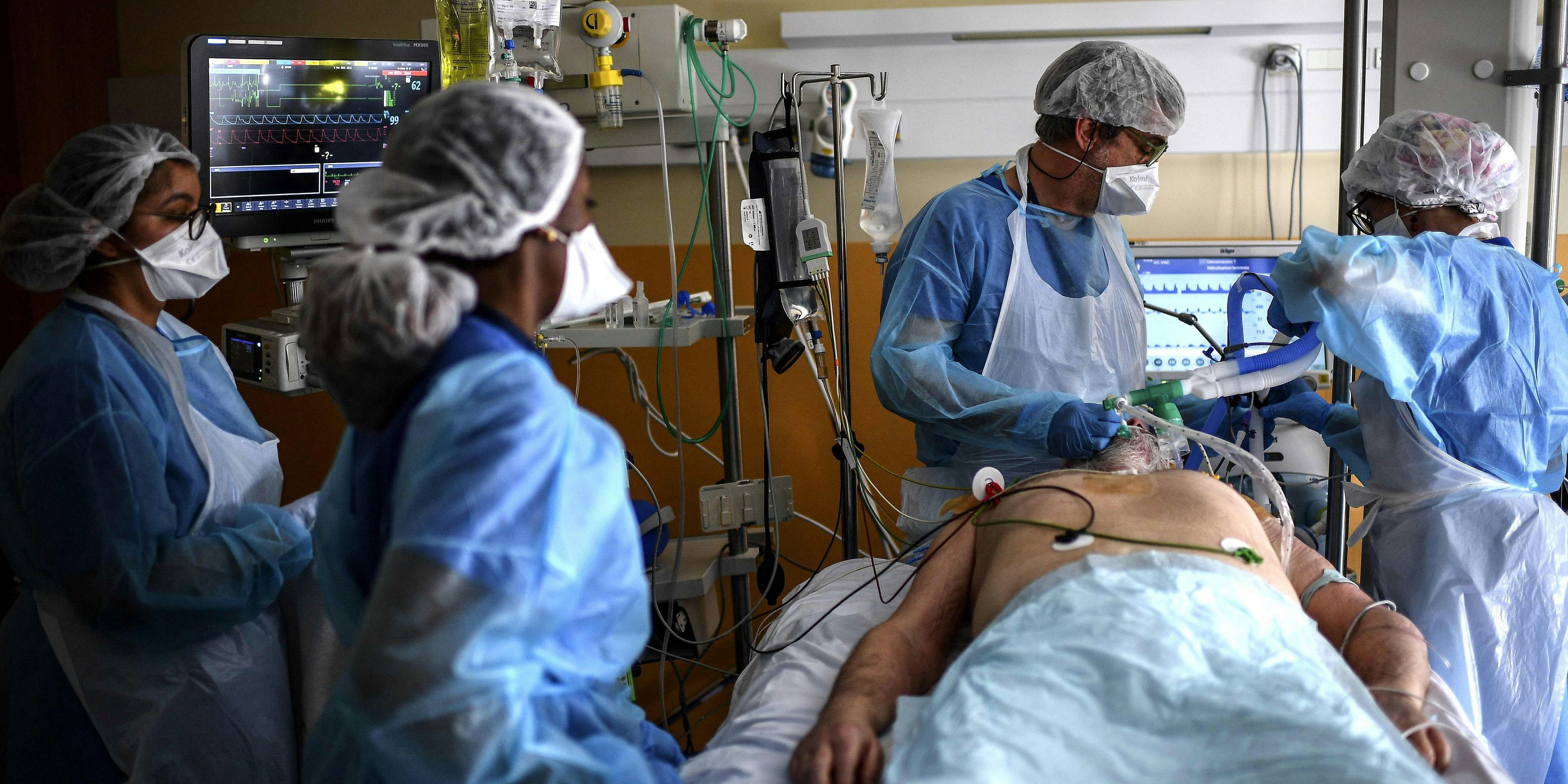 Frankreich, Krankenhaus, Triage, Corona, Paris