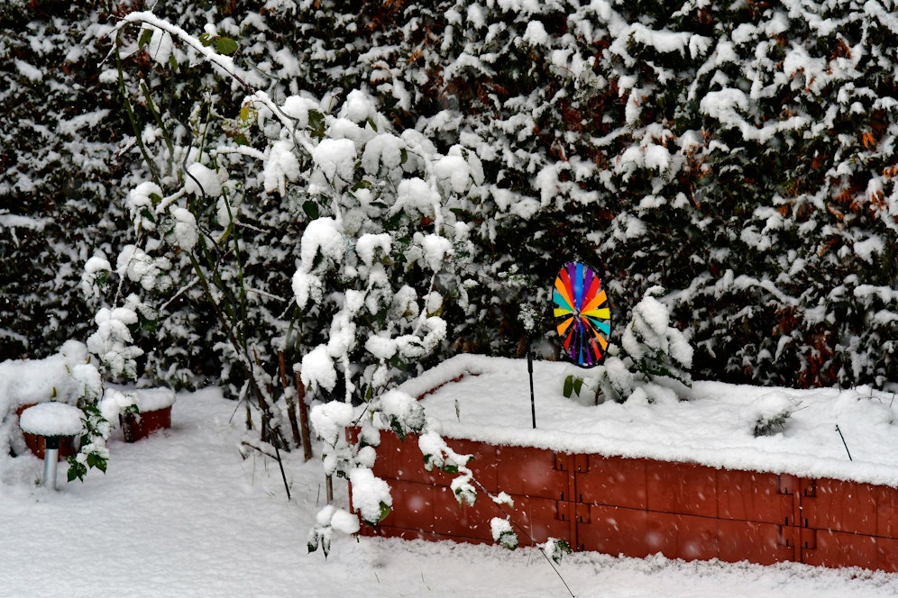 Schnee in Niederösterreich Mitte April.