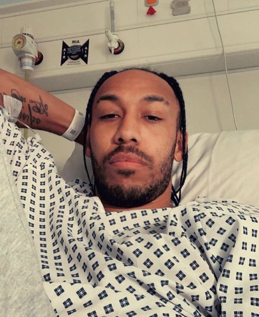 Pierre-Emerick Aubameyang im Krankenhaus.