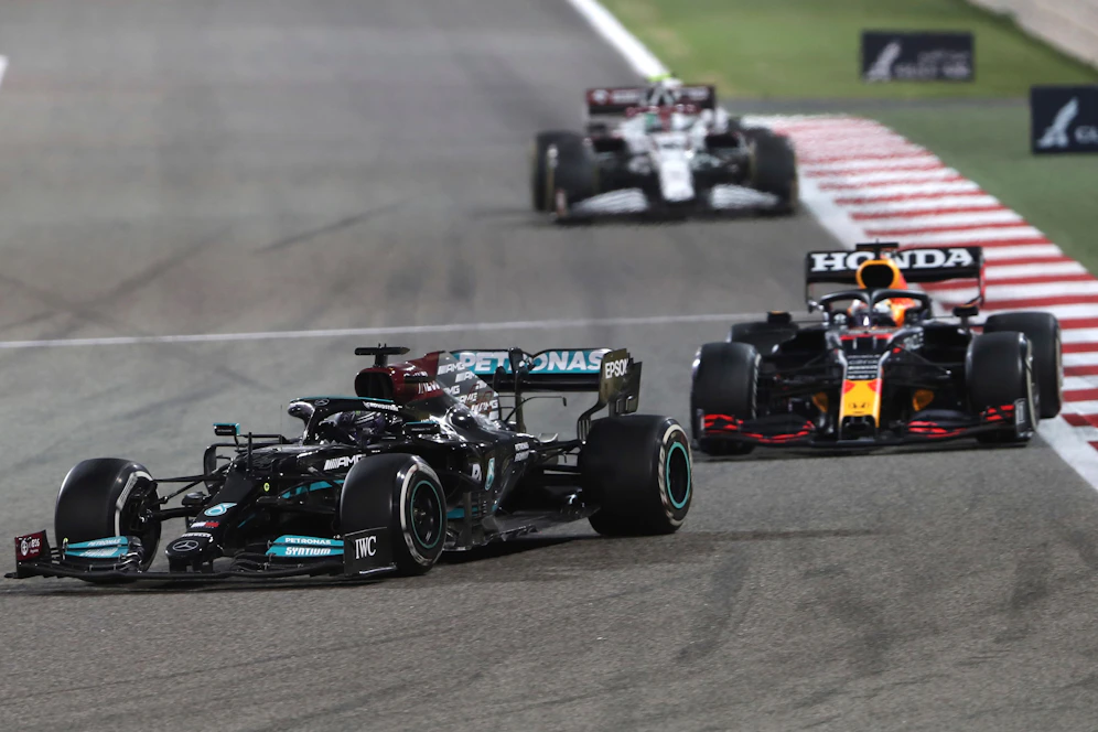 Lewis Hamilton und Max Verstappen.