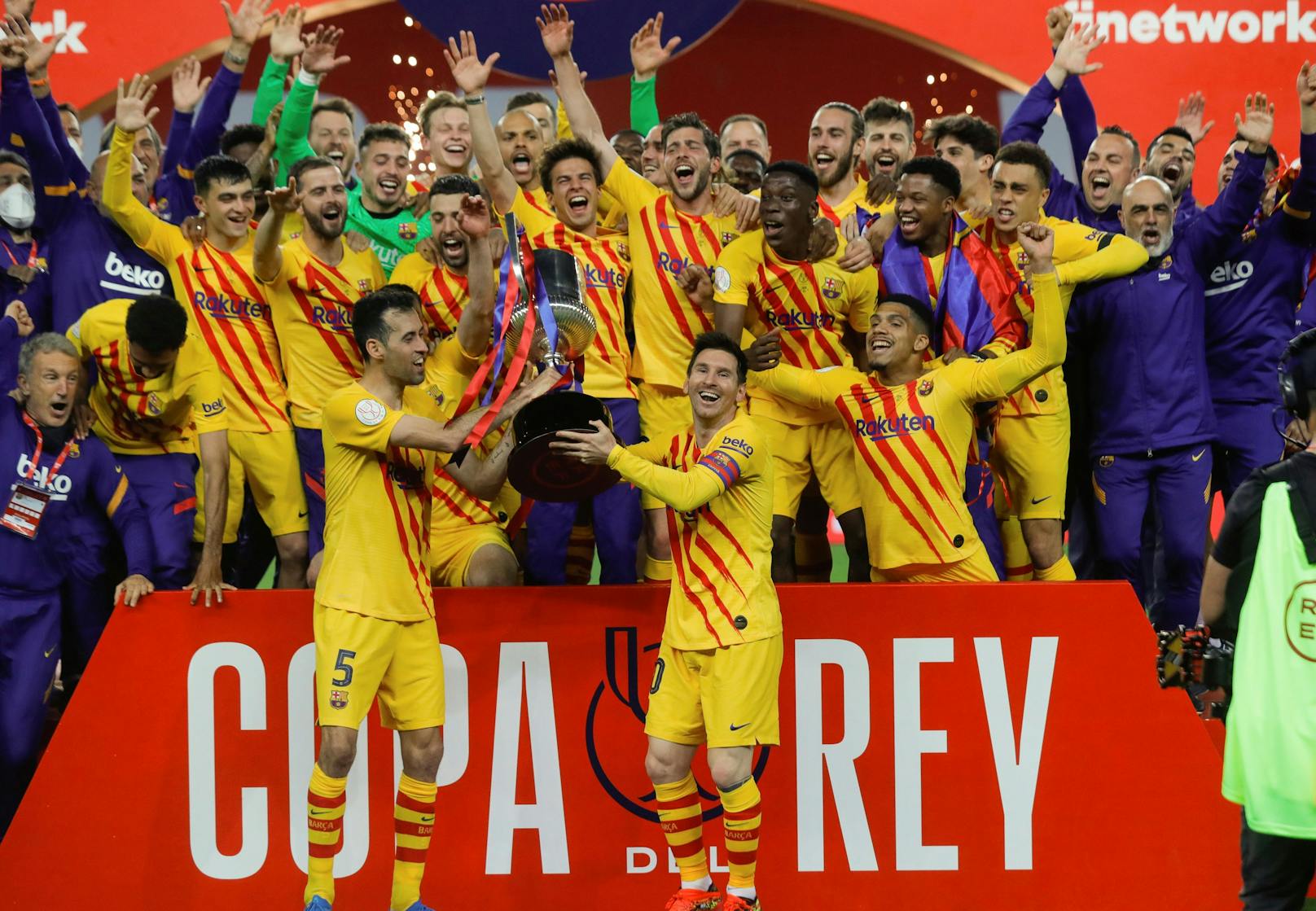 Barcelona bejubelt den Cup-Triumph.