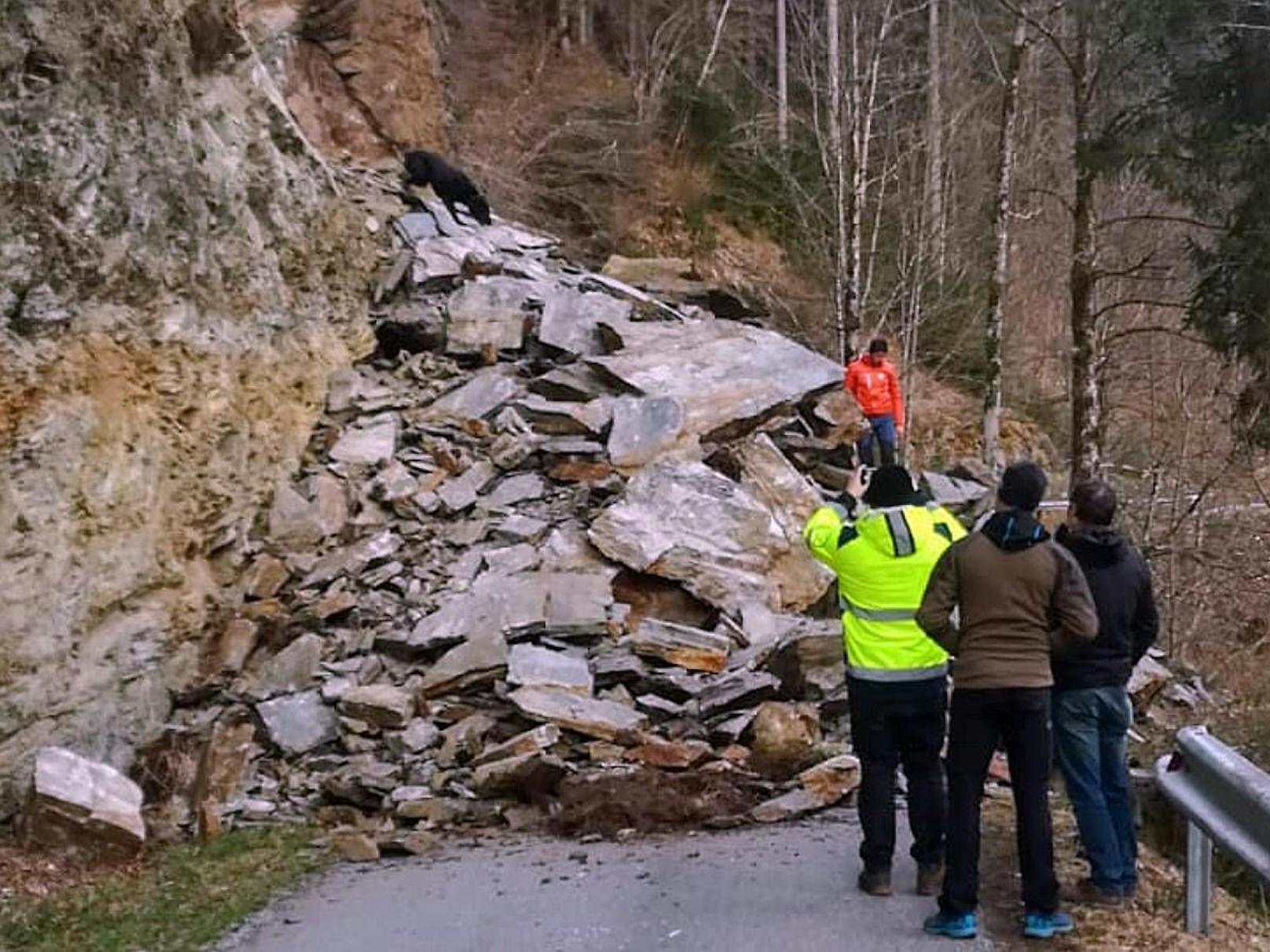 In Taxenbach (S) sind 13 Gemeindebürger wegen eines Felssturzes von der Außenwelt abgeschnitten, darunter auch einige Kinder.