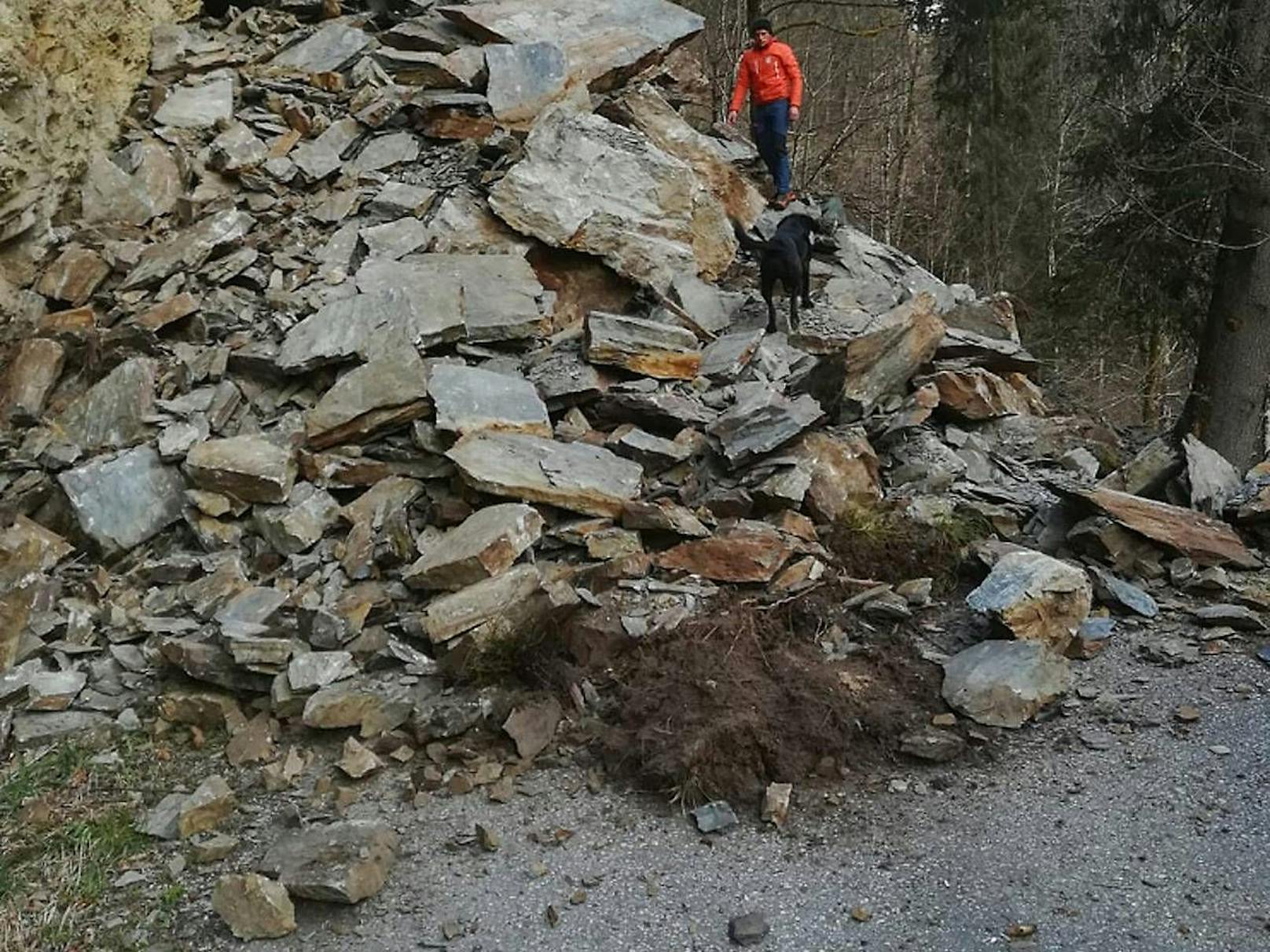 In Taxenbach (S) sind 13 Gemeindebürger wegen eines Felssturzes von der Außenwelt abgeschnitten, darunter auch einige Kinder.