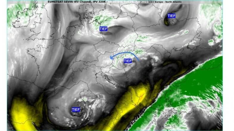 Aktuelle Situation in Europa per Satellitenbild