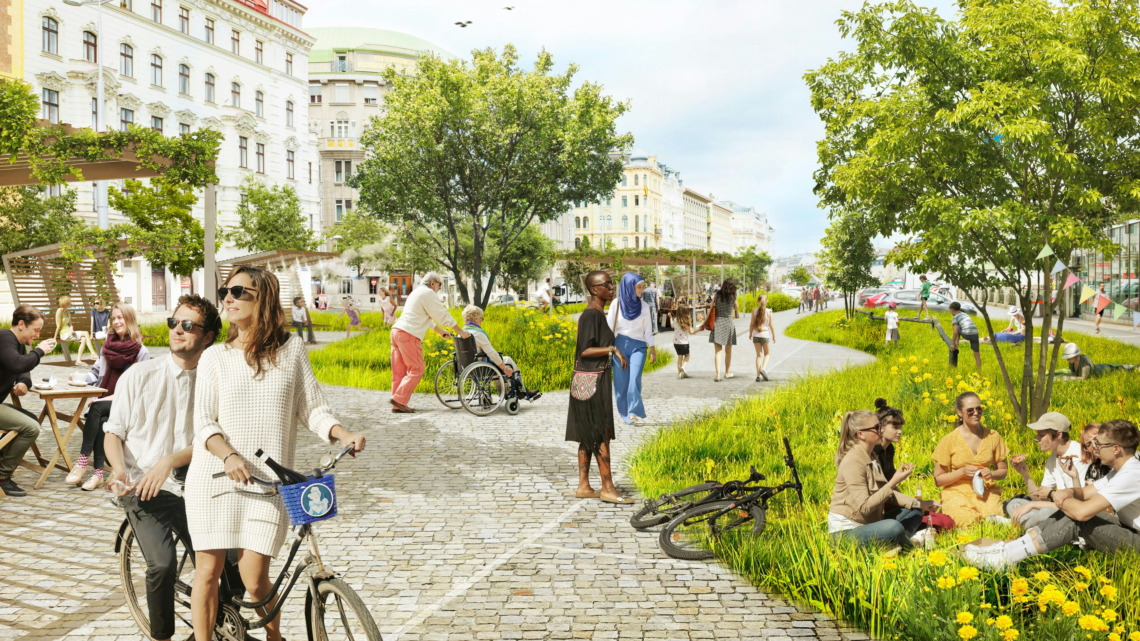 Viel Grün und ohne Dach – so stellen sich die Grünen den neuen Naschmarkt vor.