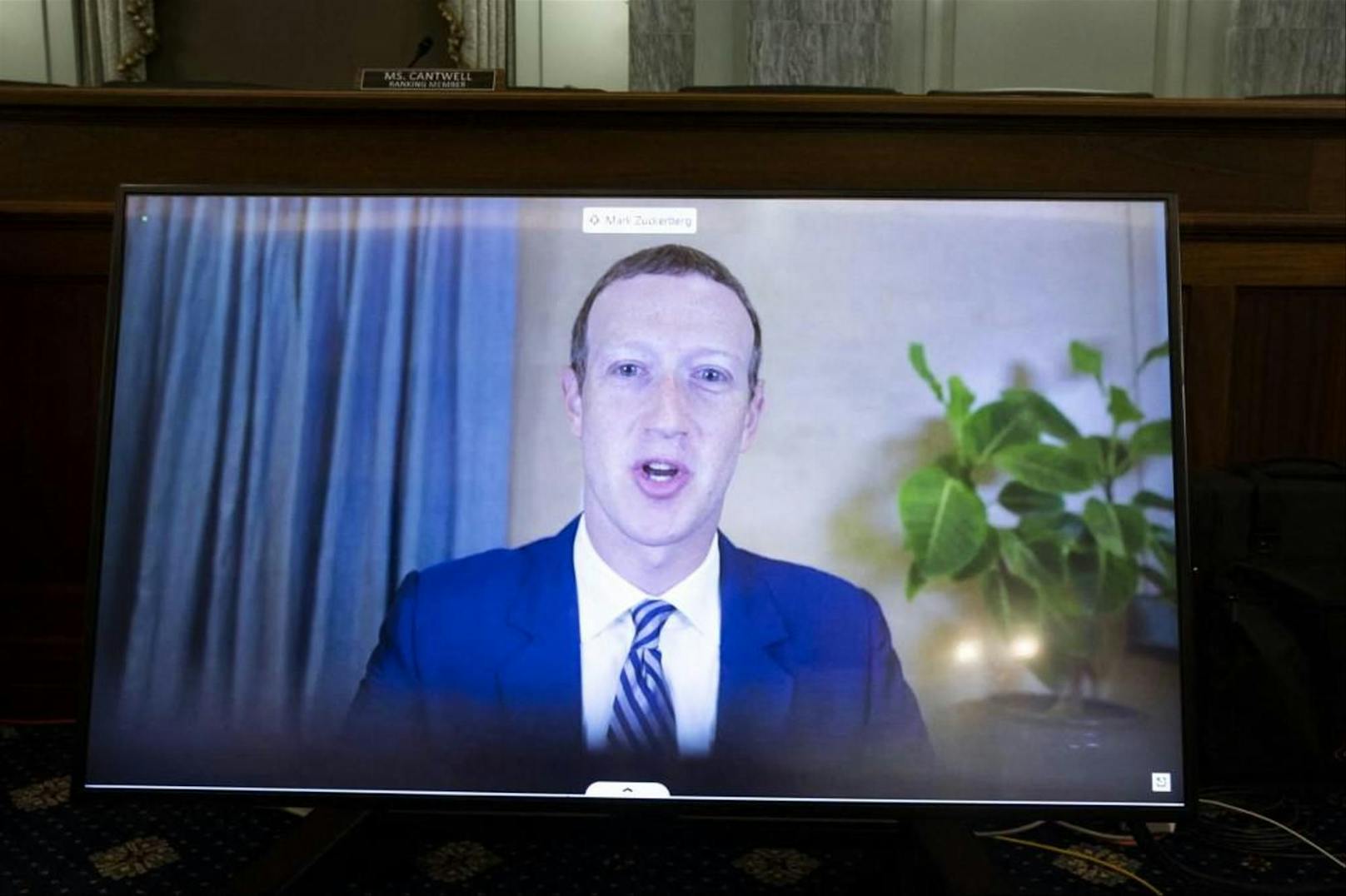 "Die Realität ist, dass Kinder online sind": Facebook-CEO Mark Zuckerberg in einer Videokonferenz.