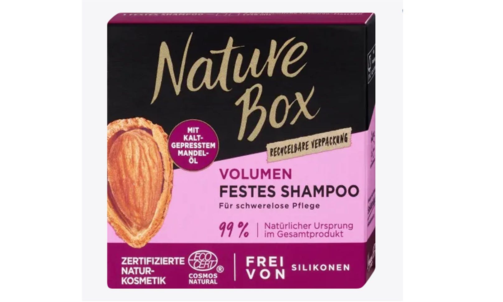 "Nature Box" hat ebenfalls schon Haarseifen in diversen Sorten um ca. € 5,50 im Programm.