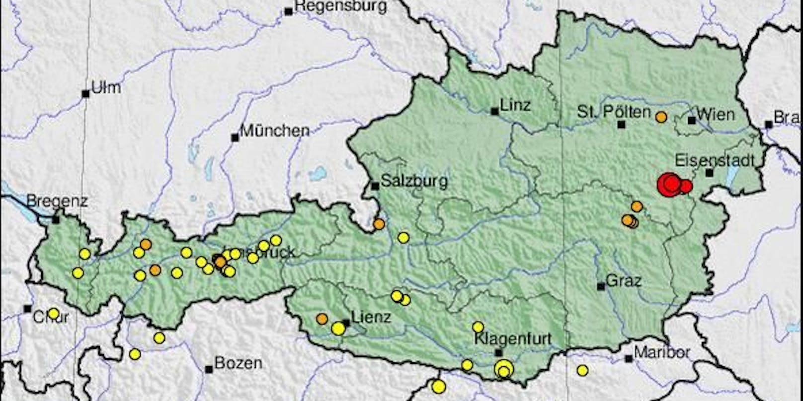 Das Beben im Bezirk Neunkirchen hatte eine Stärke von 4,4.