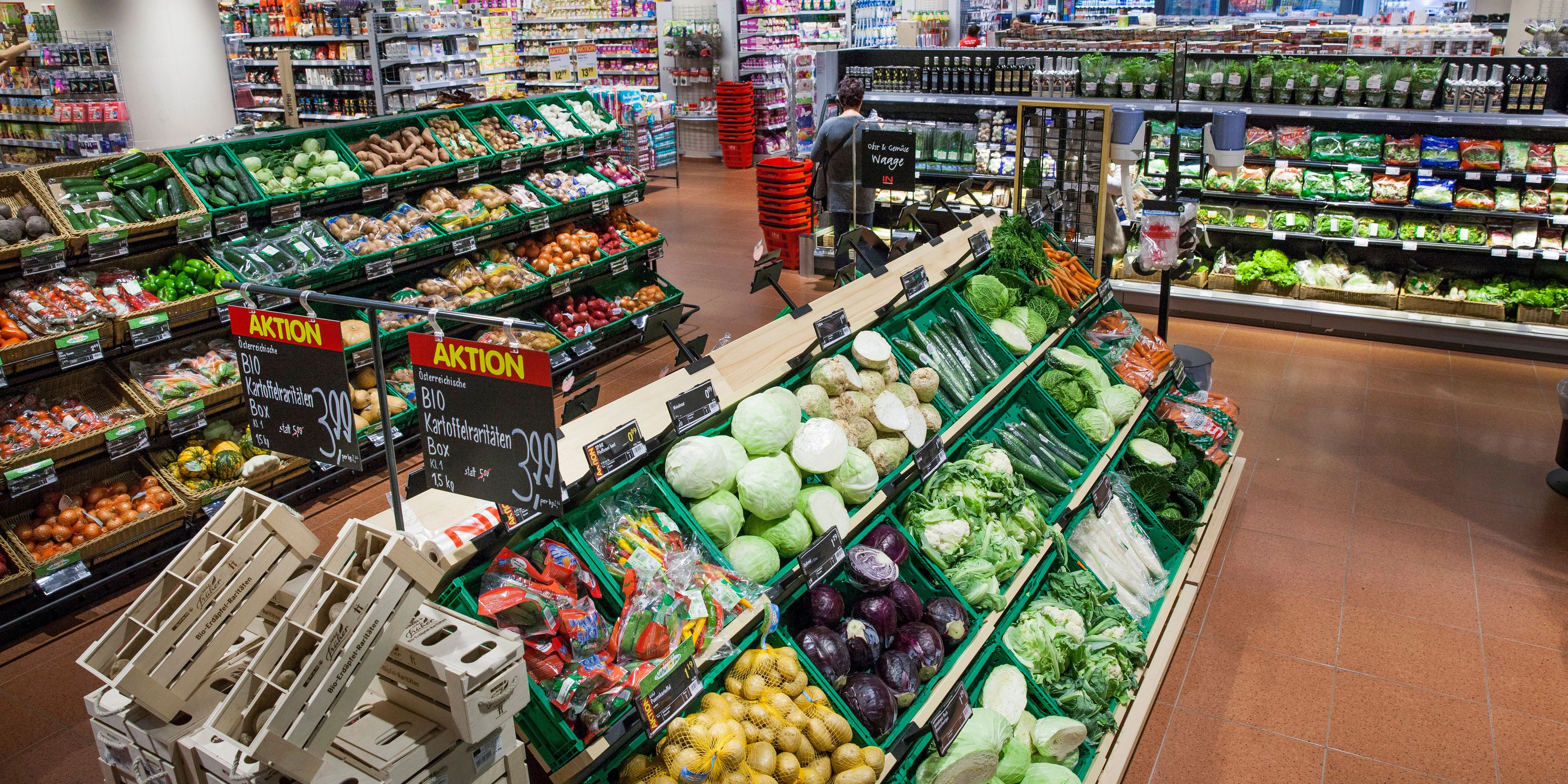 Der Interpar-Supermarkt am Hauptbahnhof Wien.