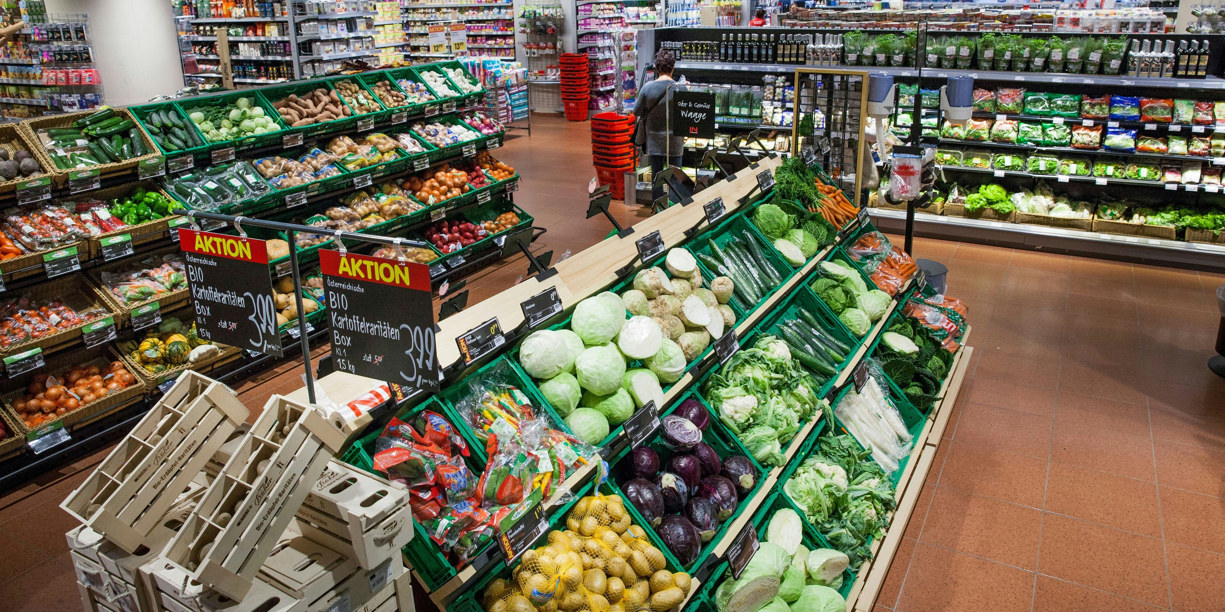 Der Interpar-Supermarkt am Hauptbahnhof Wien.