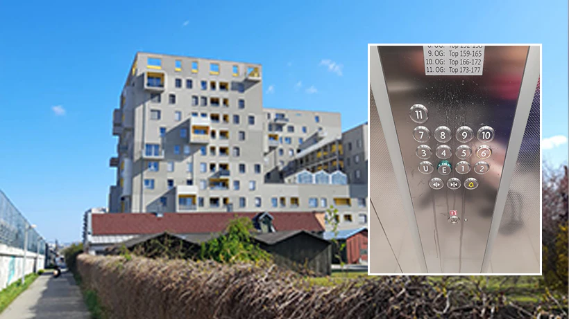 So hinterlässt der Unbekannte den Aufzug regelmäßig
