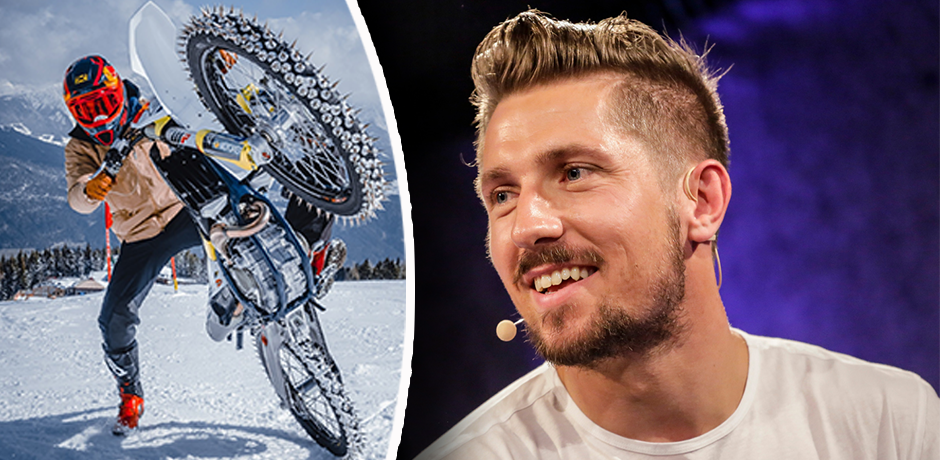 Marcel Hirscher kehrt mit der Motocross-Maschine auf den Schnee zurück. 