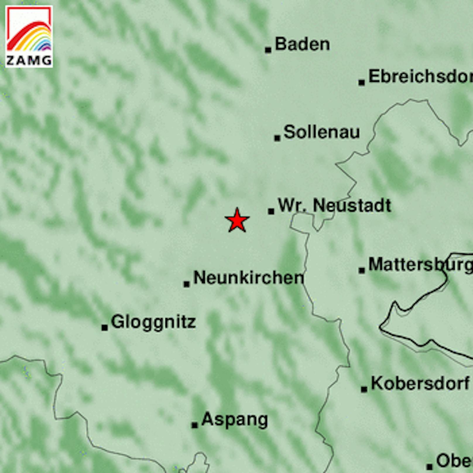 Um 11.30 Uhr bebte am 24. April 2021 im Bezirk Neunkirchen wieder die Erde