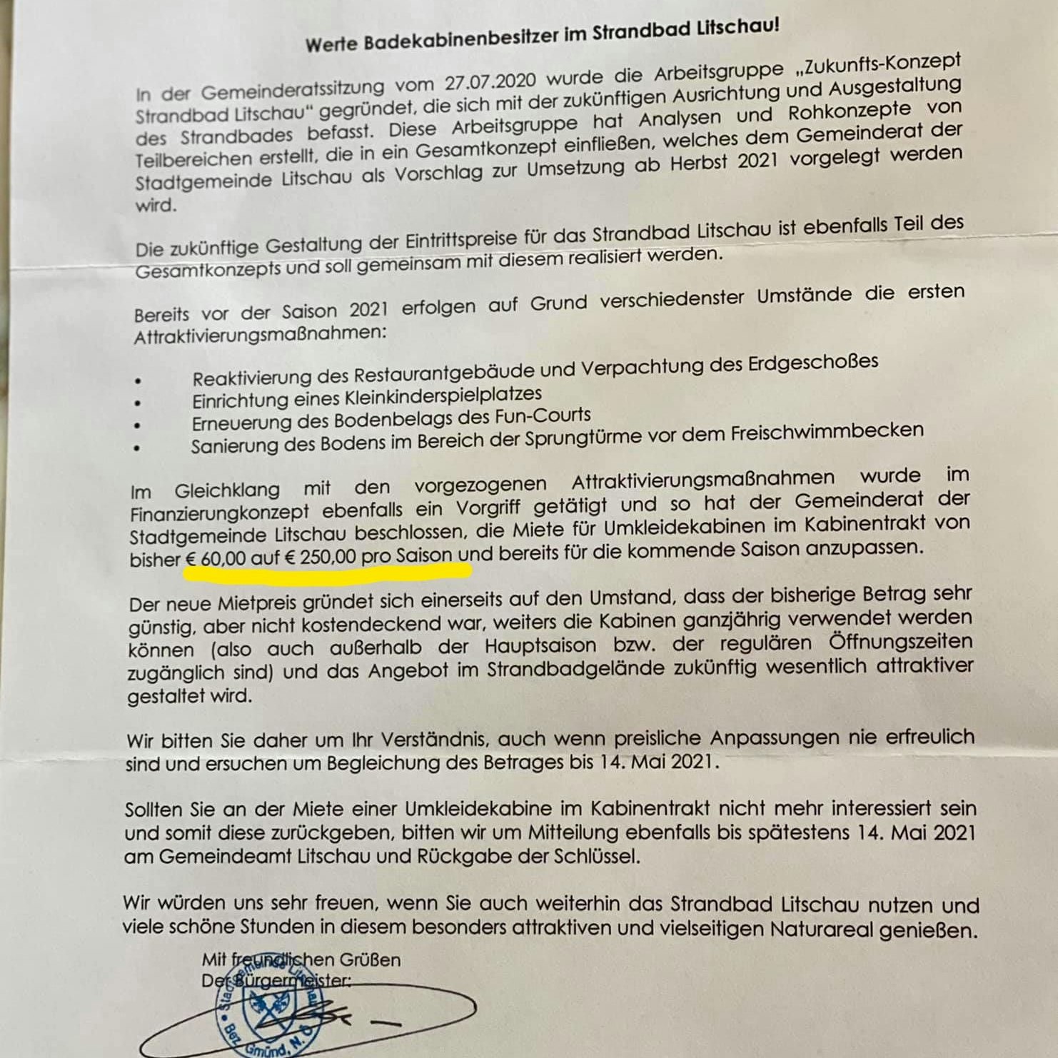 Dieses Schreiben erhielten die Mieter.