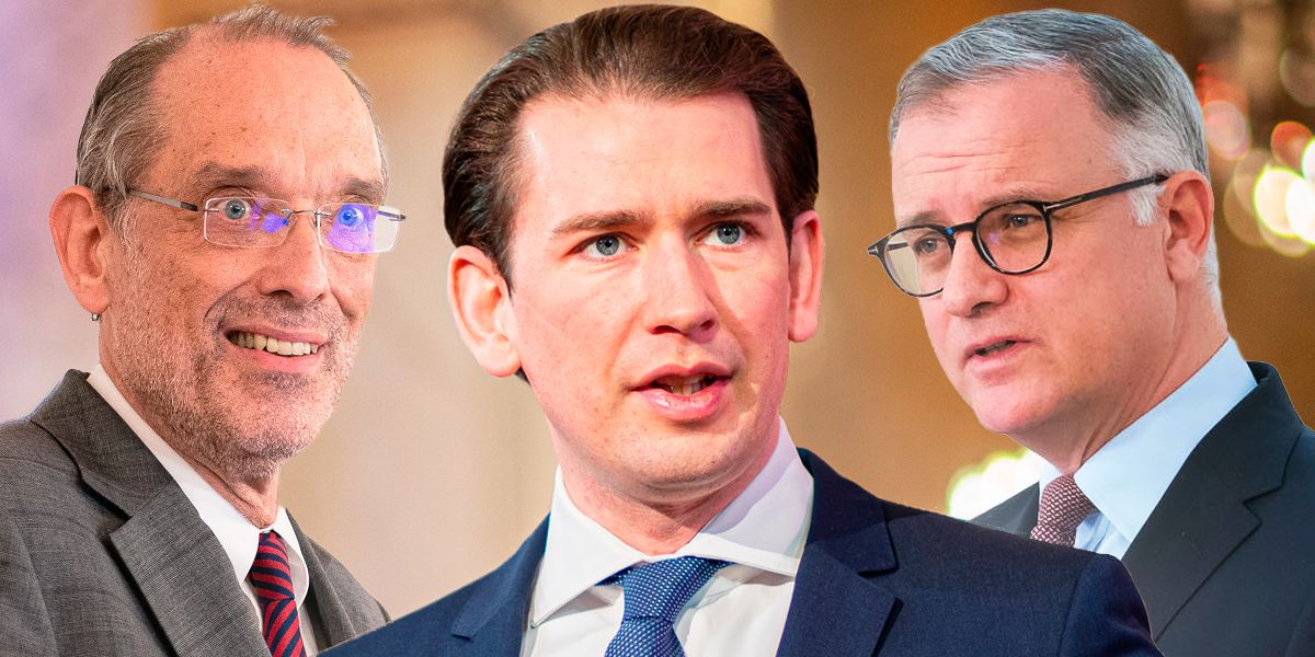 v.l.n.r.: Bildungsminister Heinz Faßmann, Bundeskanzler Sebastian Kurz und MedUni-Wien-Rektor Markus Müller.