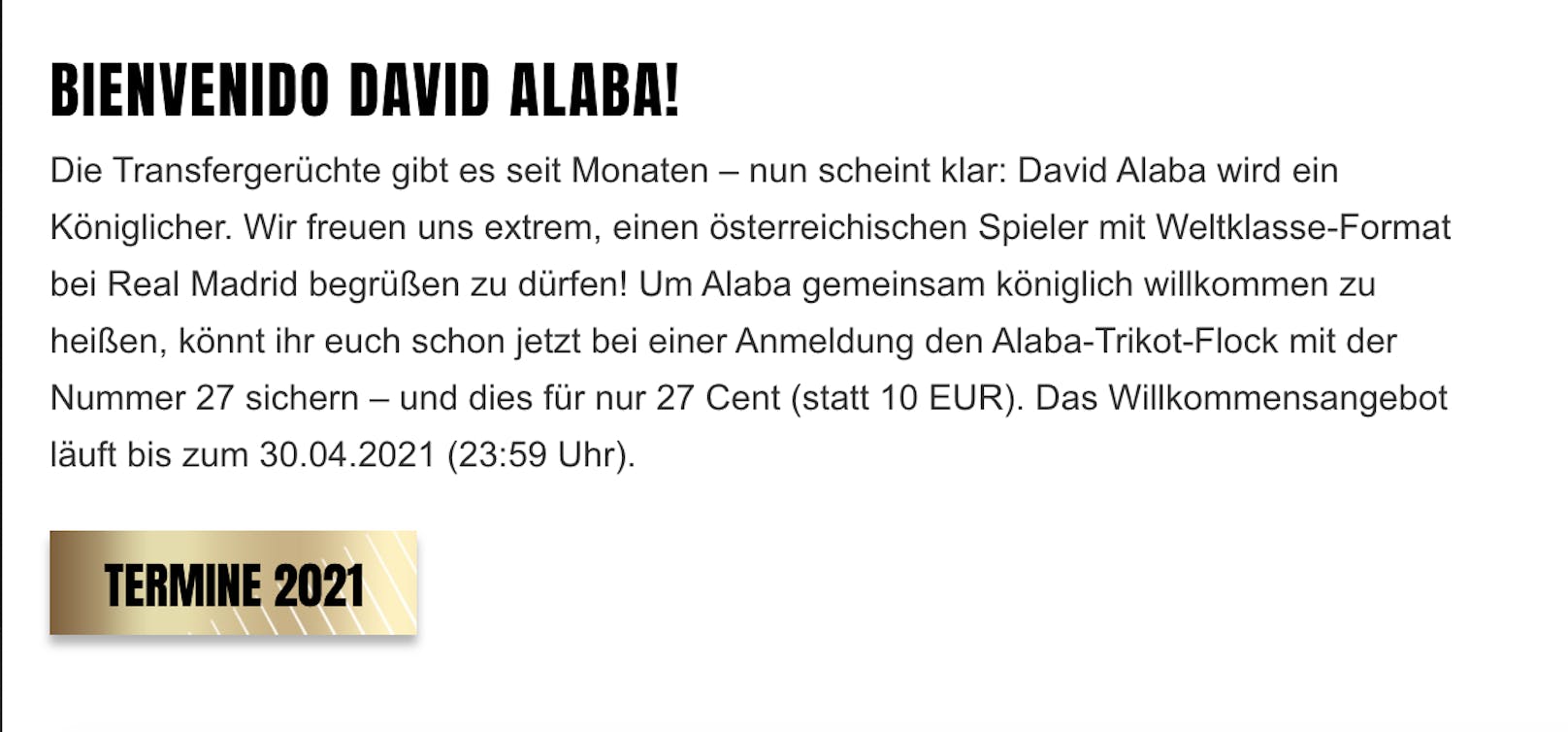 David Alaba wird vorgestellt.