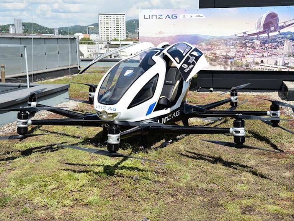 So eine Taxidrohne soll schon bald über Linz schweben.