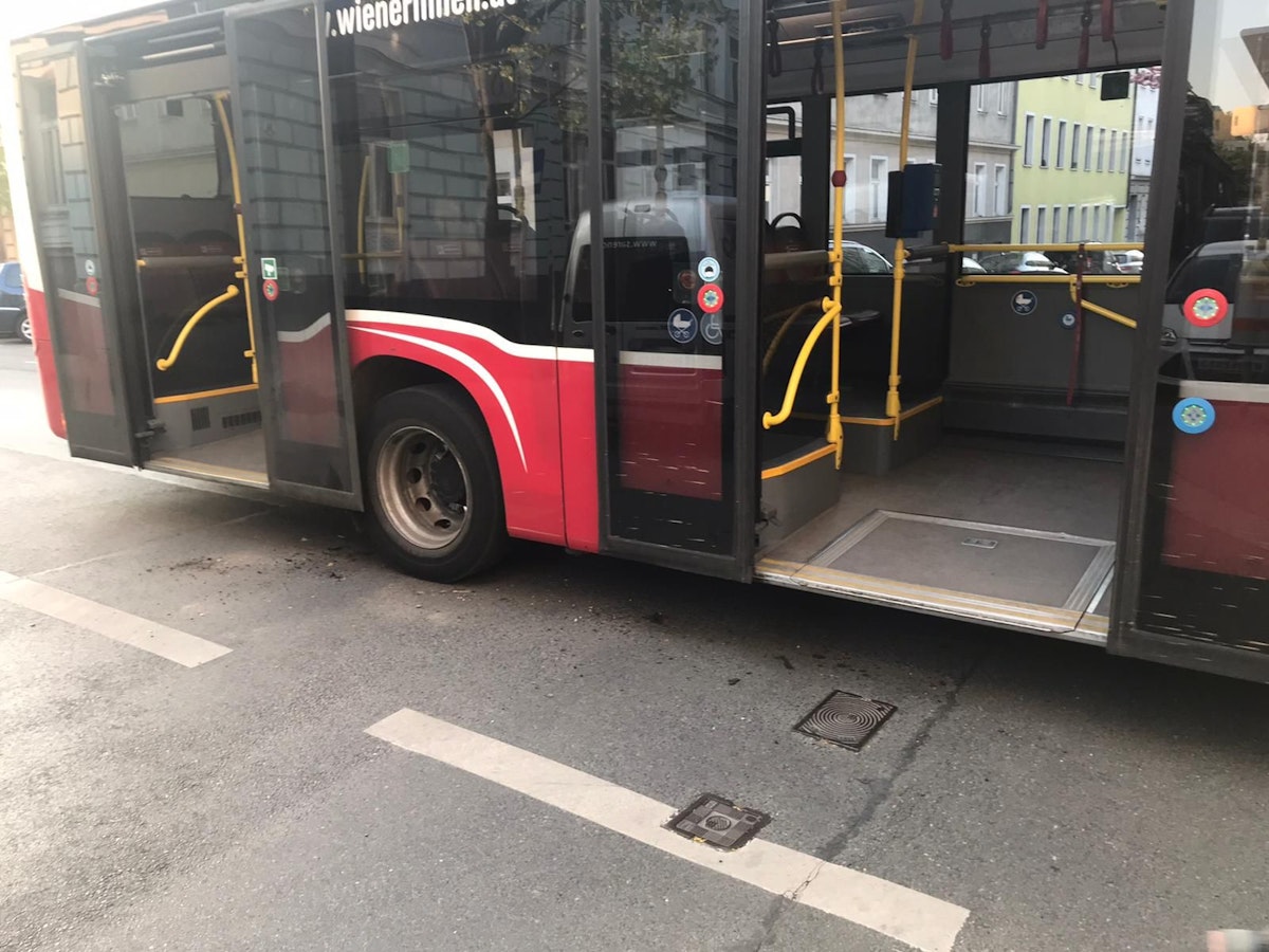 Der Klein-Lkw fuhr Rückwärts und übersah wahrscheinlich den Bus.