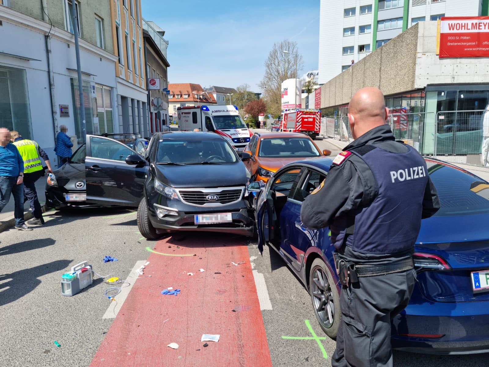 Mitten in St. Pölten kam es zum Unfall.