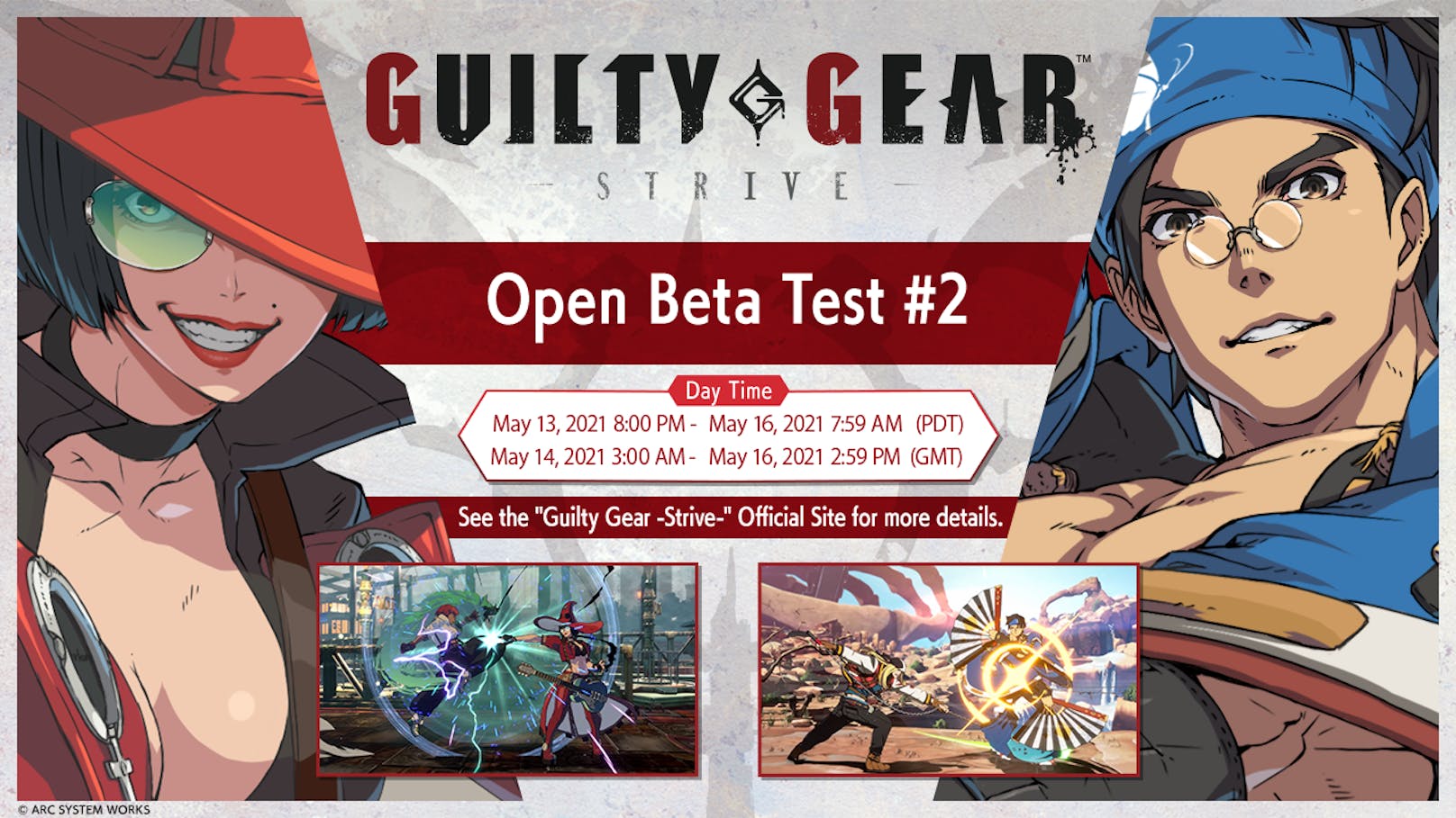 Zweiter Open-Beta-Test für "Guilty Gear -Strive-" findet vom 14. bis 16. Mai 2021 statt.