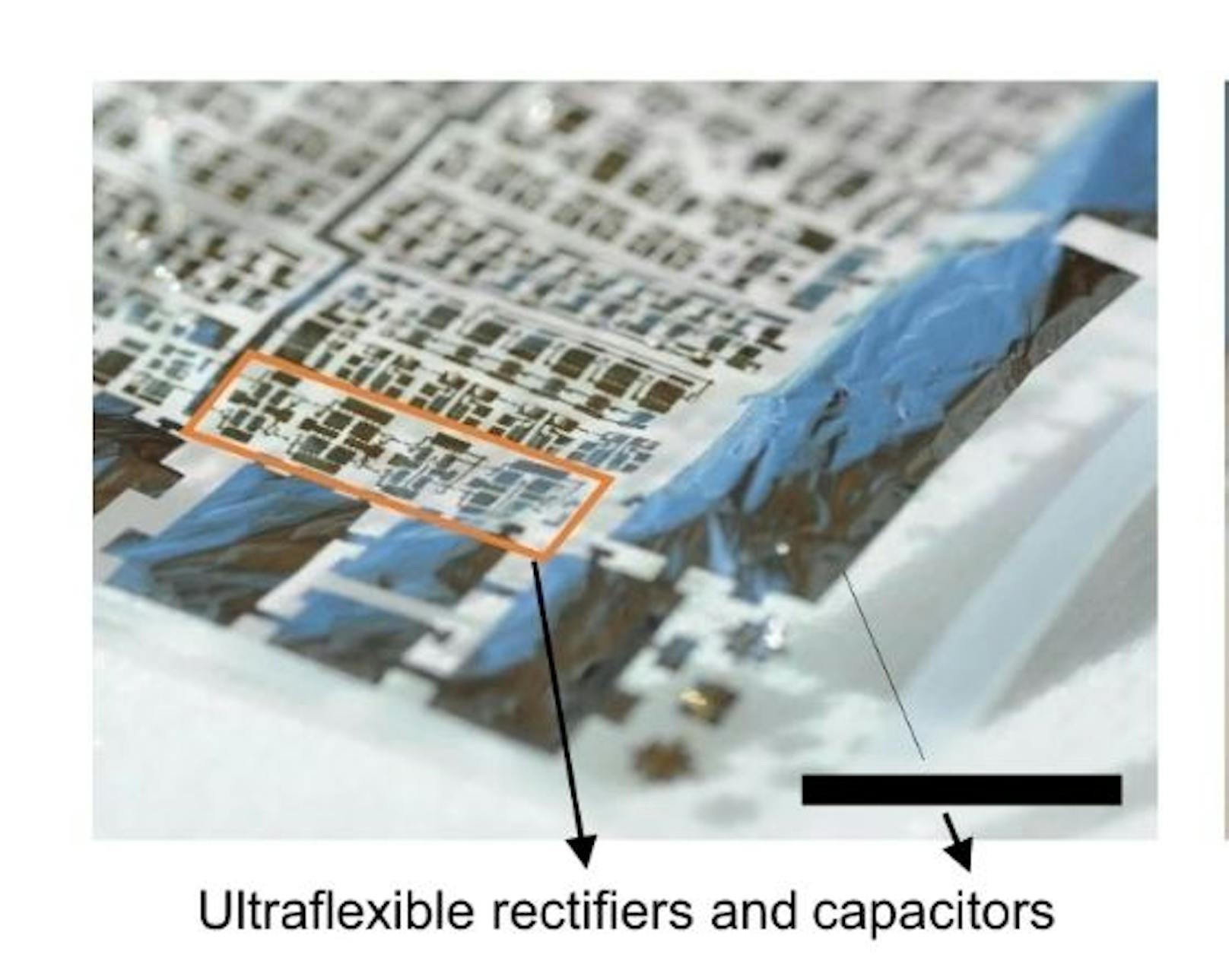 Ultraflexible Gleichrichter und Kondensatoren.