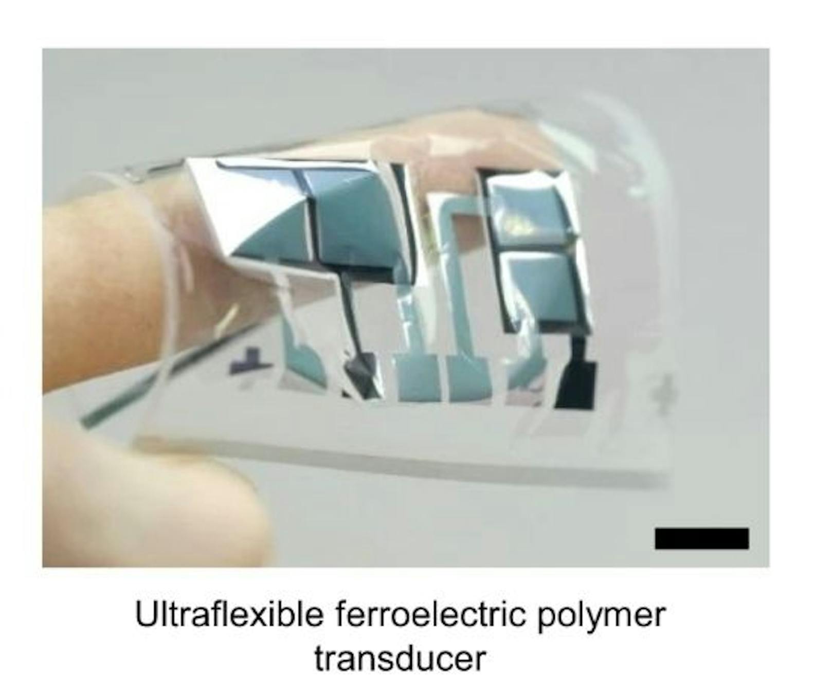 Ultraflexible ferroelektrischer Polymer-Wandler.