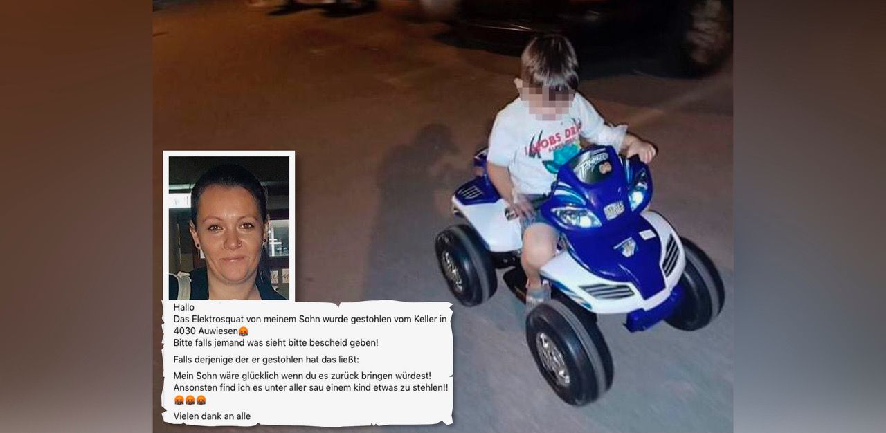 Unbekannte stahlen schon wieder das Elektro-Quad von Leon. Die Mama postete den Vorfall auf Facebook.