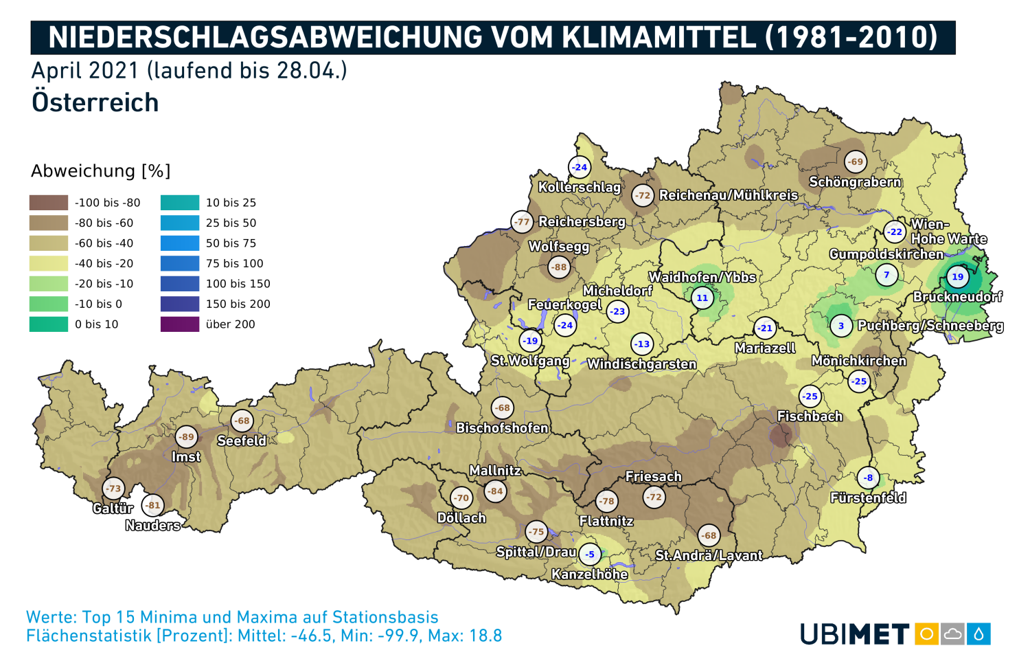Niederschlagsabweichungen