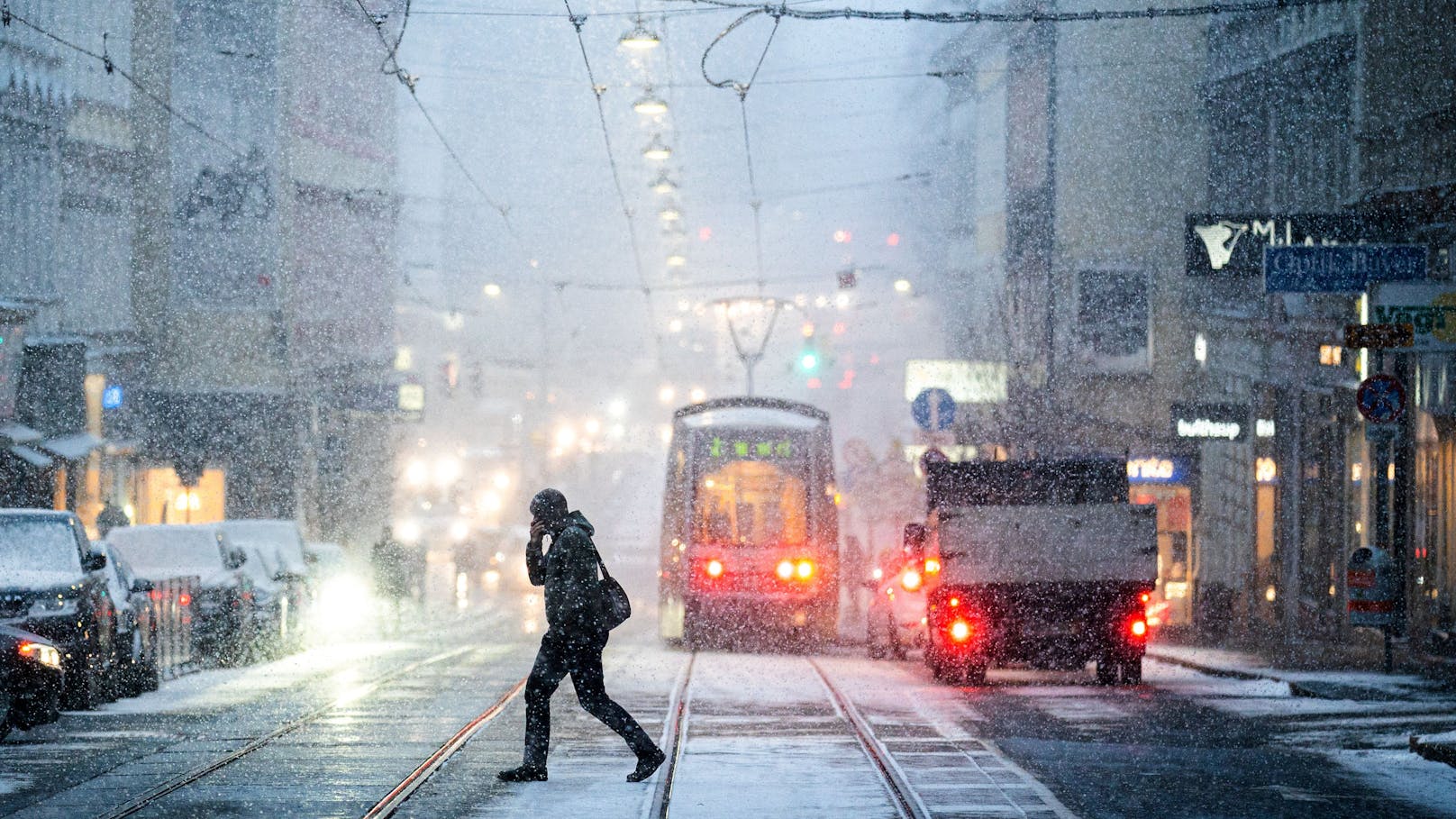 Schneefall in Wien.